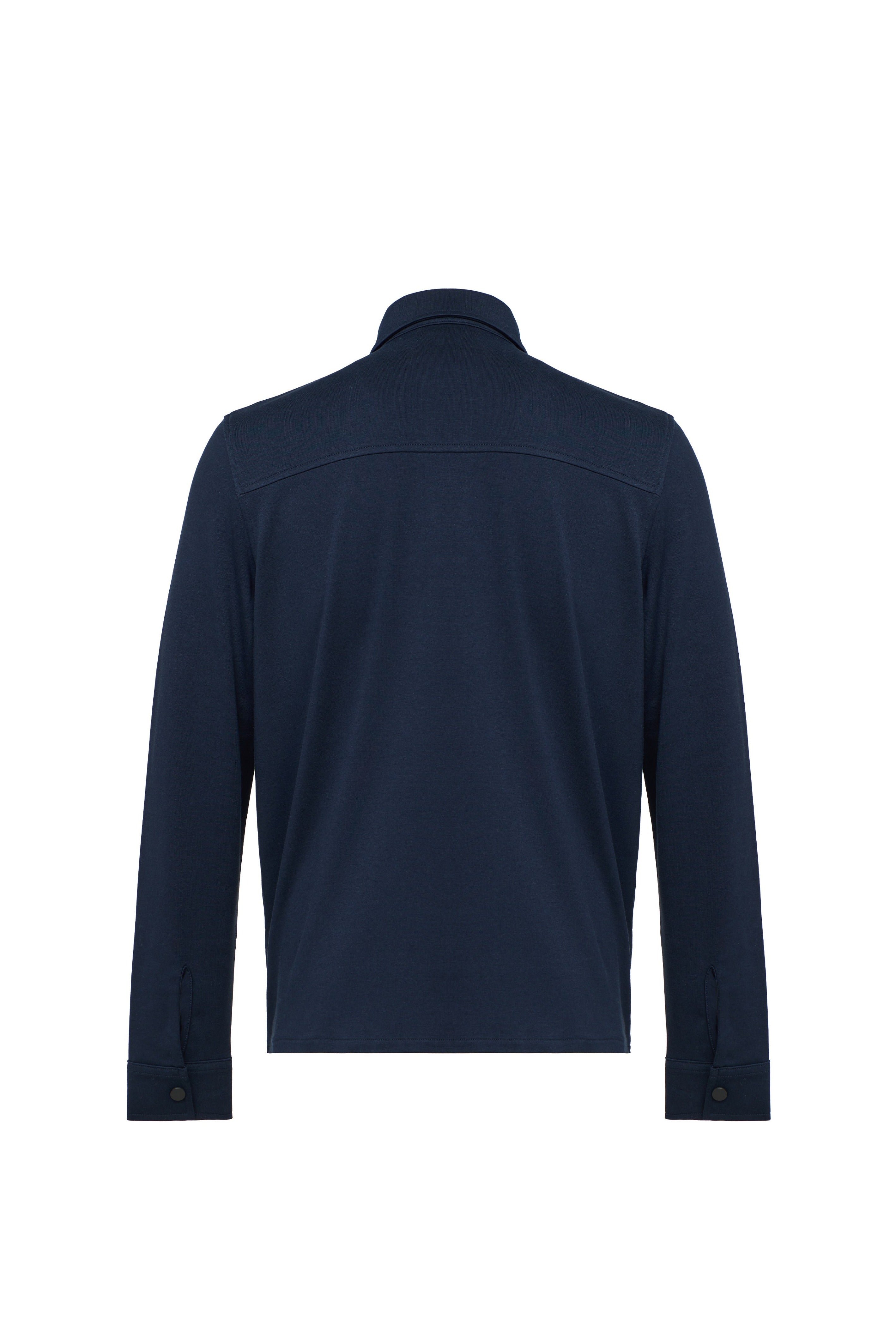 Navy Quilted Jersey Knit Jacket