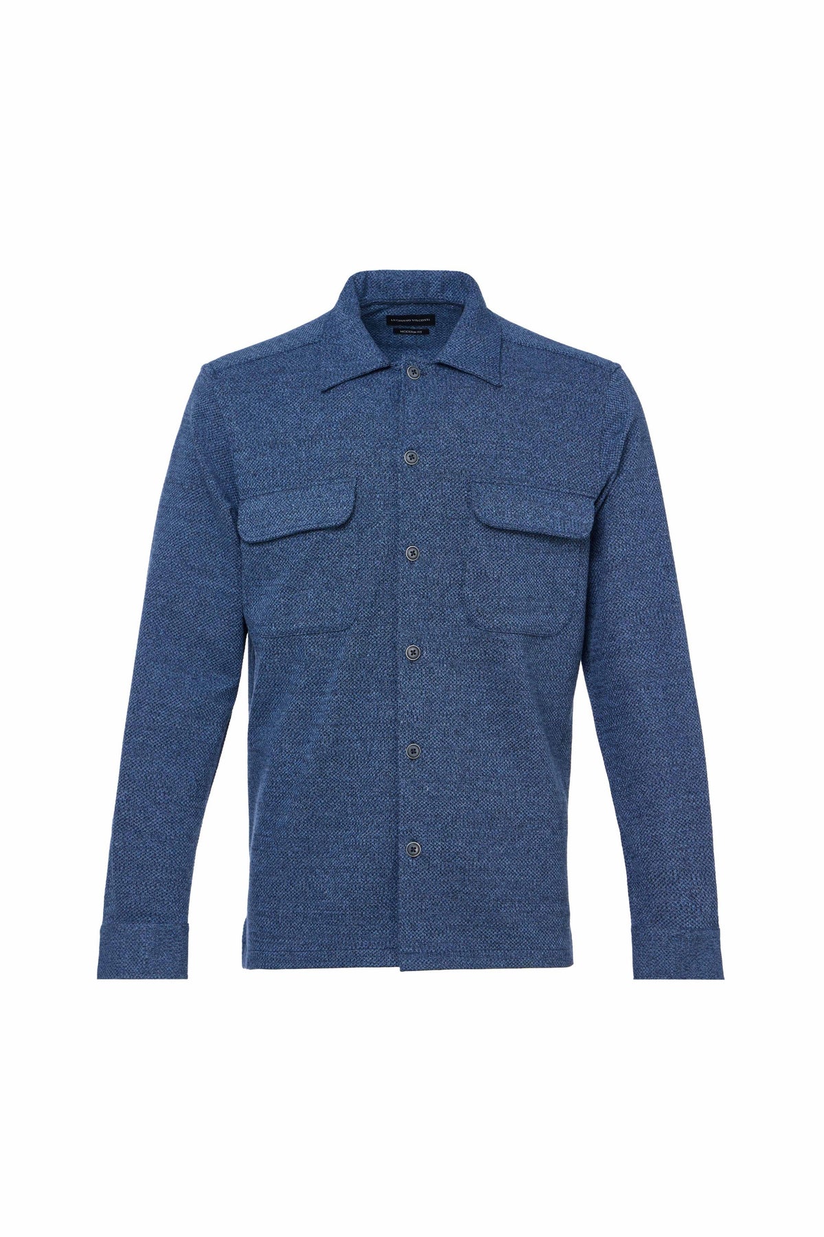 Indigo Dobby Double-Faced Knit Shirt Jacket