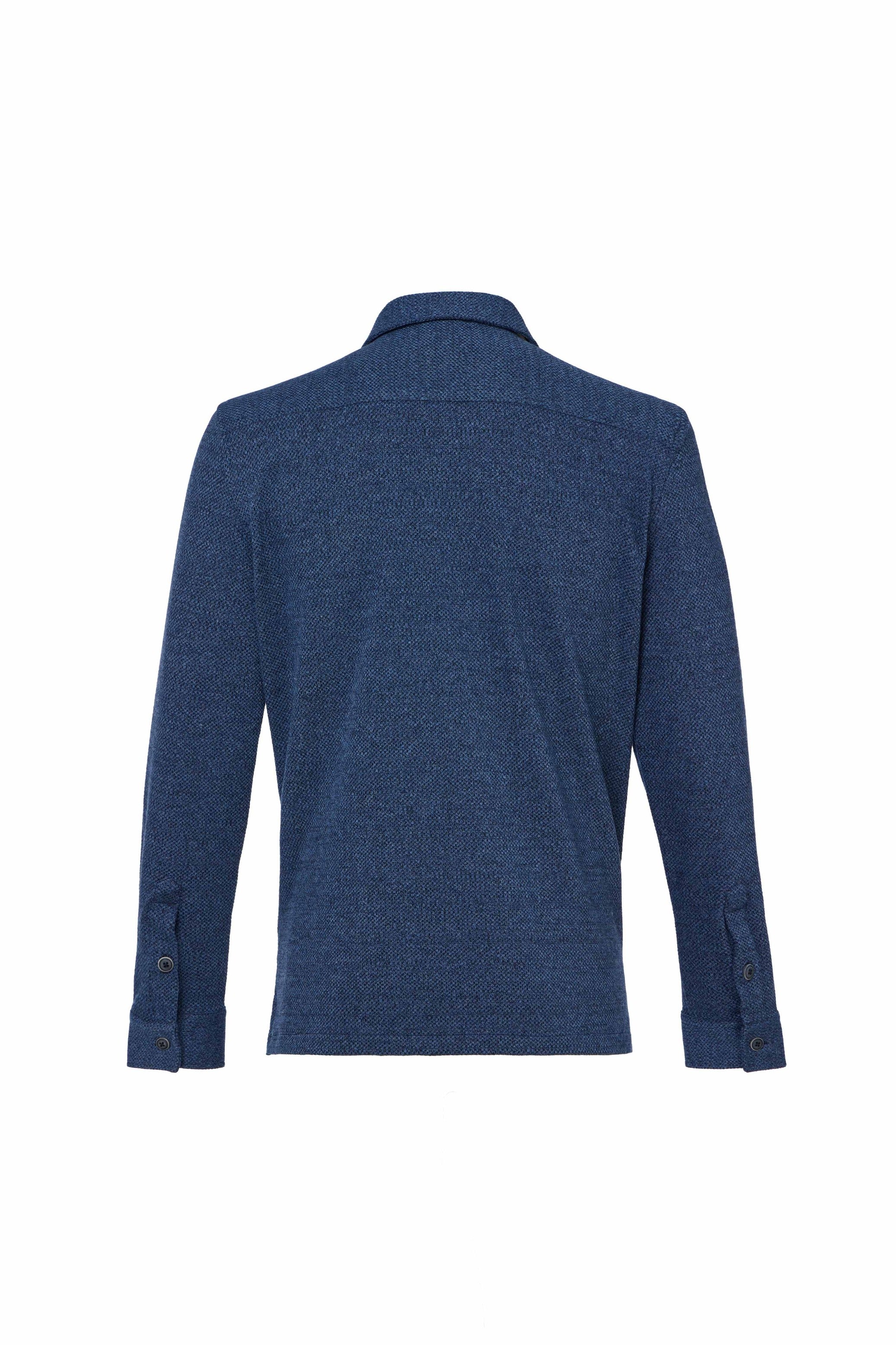 Indigo Dobby Double-Faced Knit Shirt Jacket