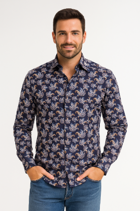 Navy with Paisley Shirt