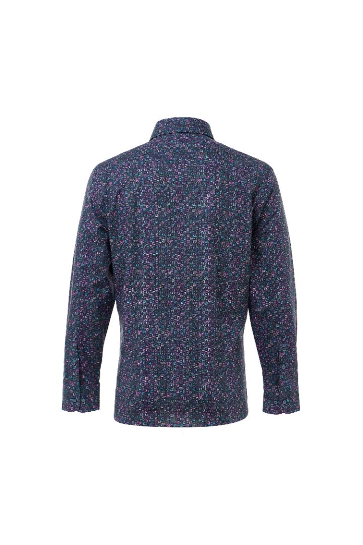 Multi-Purple Print Button-Down Shirt