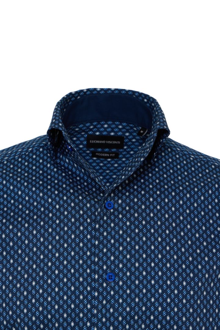 Pavla Digital Print One-Piece Collar Shirt INDIGO / L Pavla Digital Print One-Piece Collar Shirt INDIGO / L