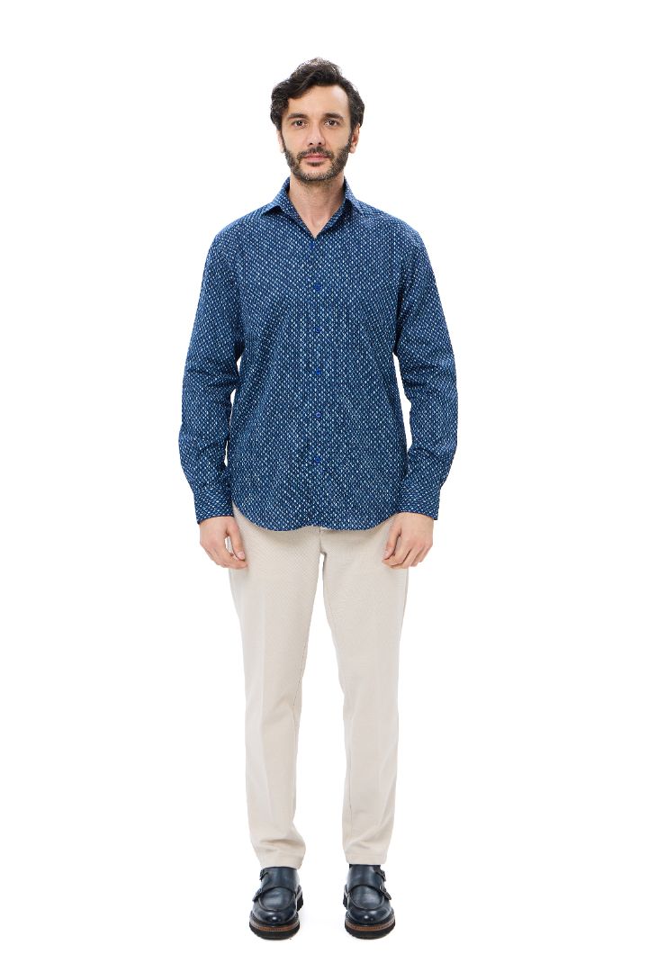 Pavla Digital Print One-Piece Collar Shirt