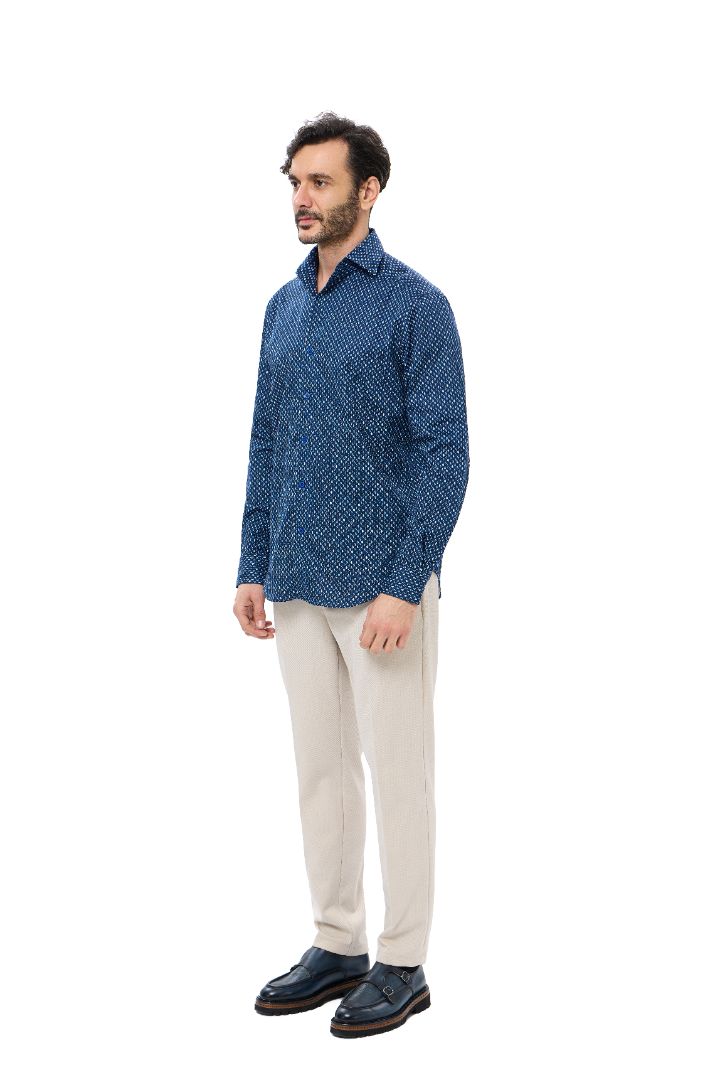 Pavla Digital Print One-Piece Collar Shirt