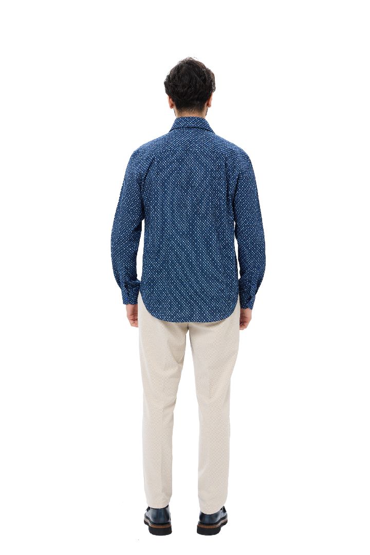 Pavla Digital Print One-Piece Collar Shirt