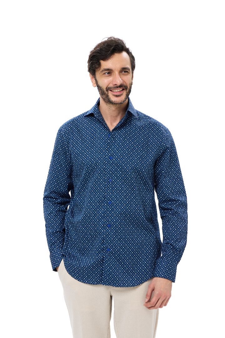 Pavla Digital Print One-Piece Collar Shirt