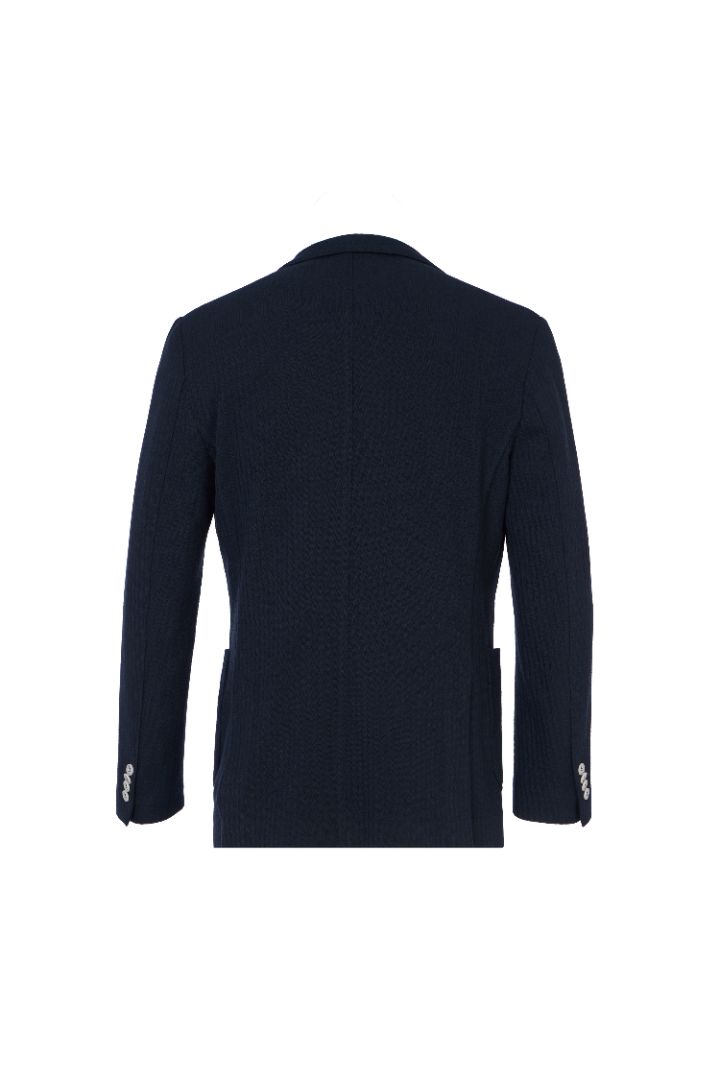 Navy Stripe Jacquard Knit Blazer