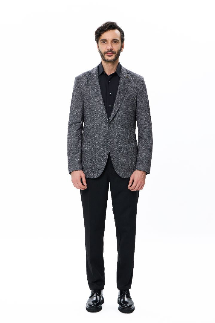 Charcoal Herringbone Performance Blazer