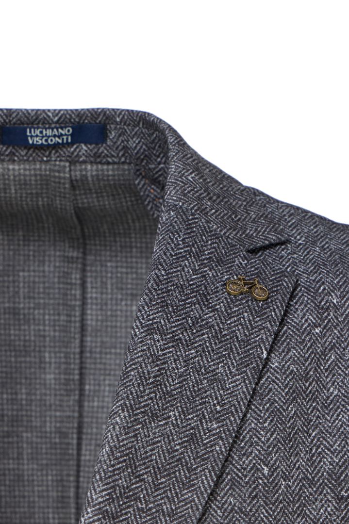 Charcoal Herringbone Performance Blazer