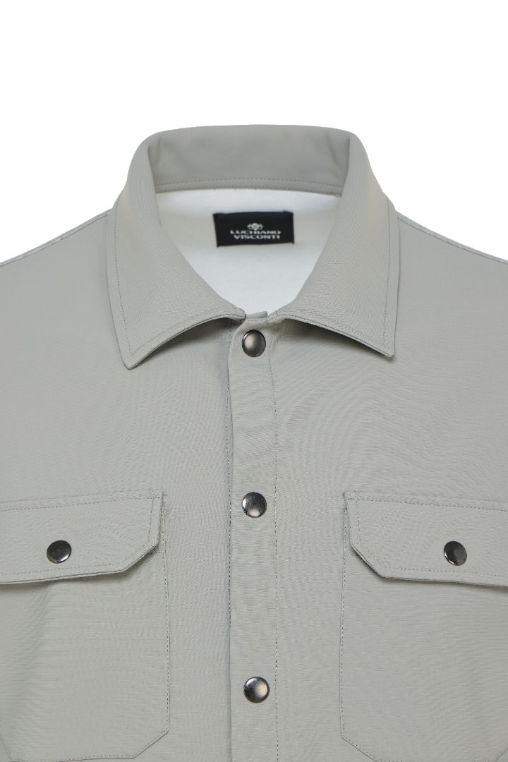 Grey Performance Stretch Snap Overshirt