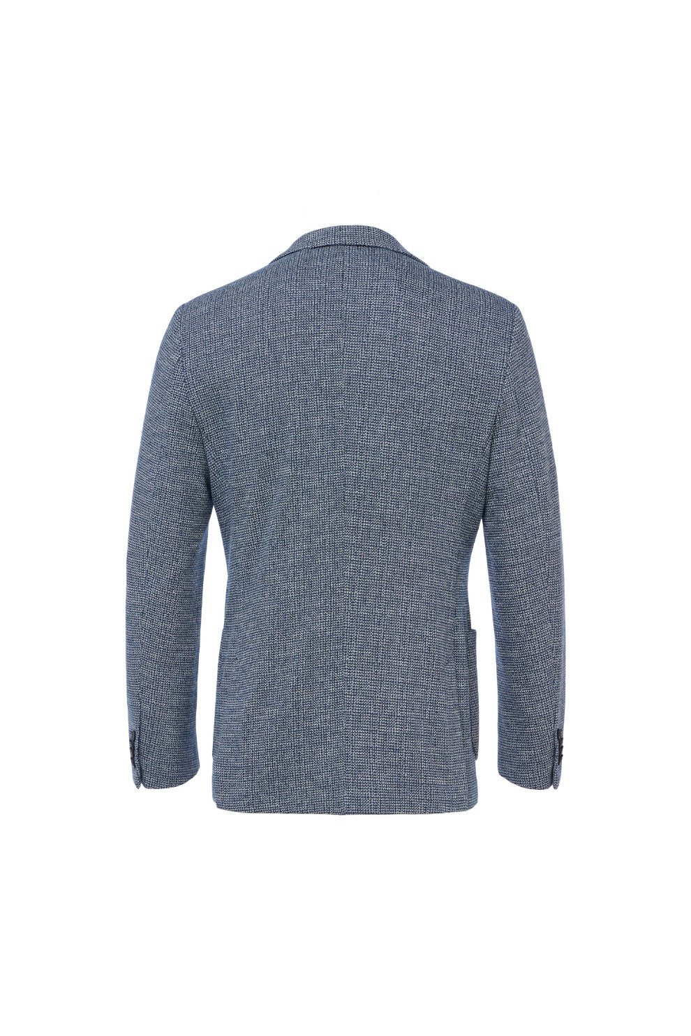 Navy Knit Blazer with Mercerized Finish