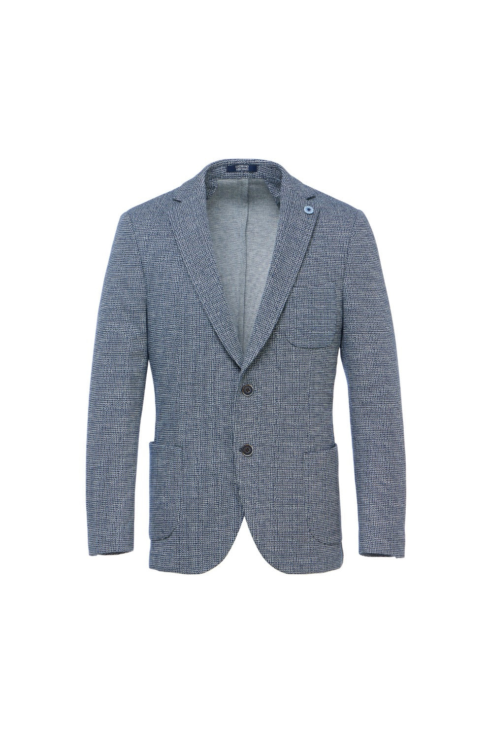 Navy Knit Blazer with Mercerized Finish