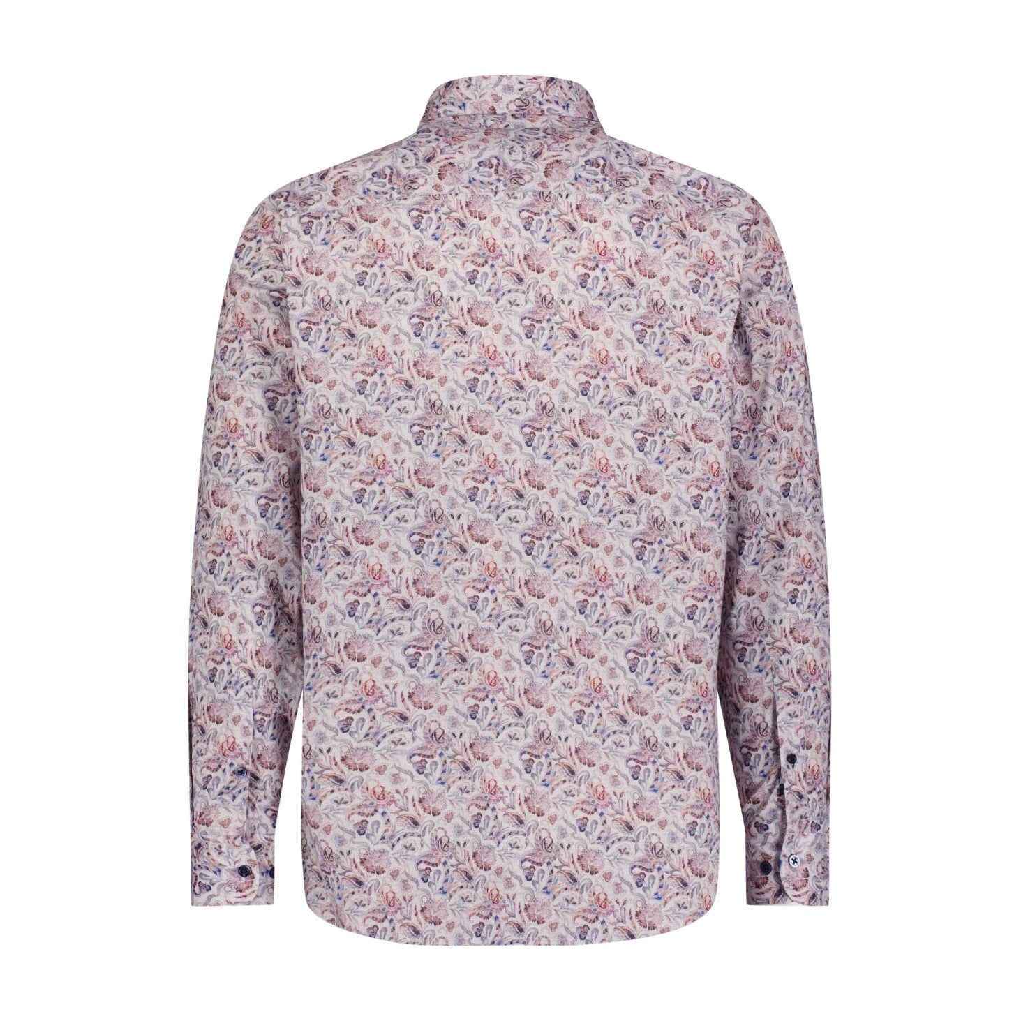Digital Floral Paisley Print Long Sleeve Woven Shirt