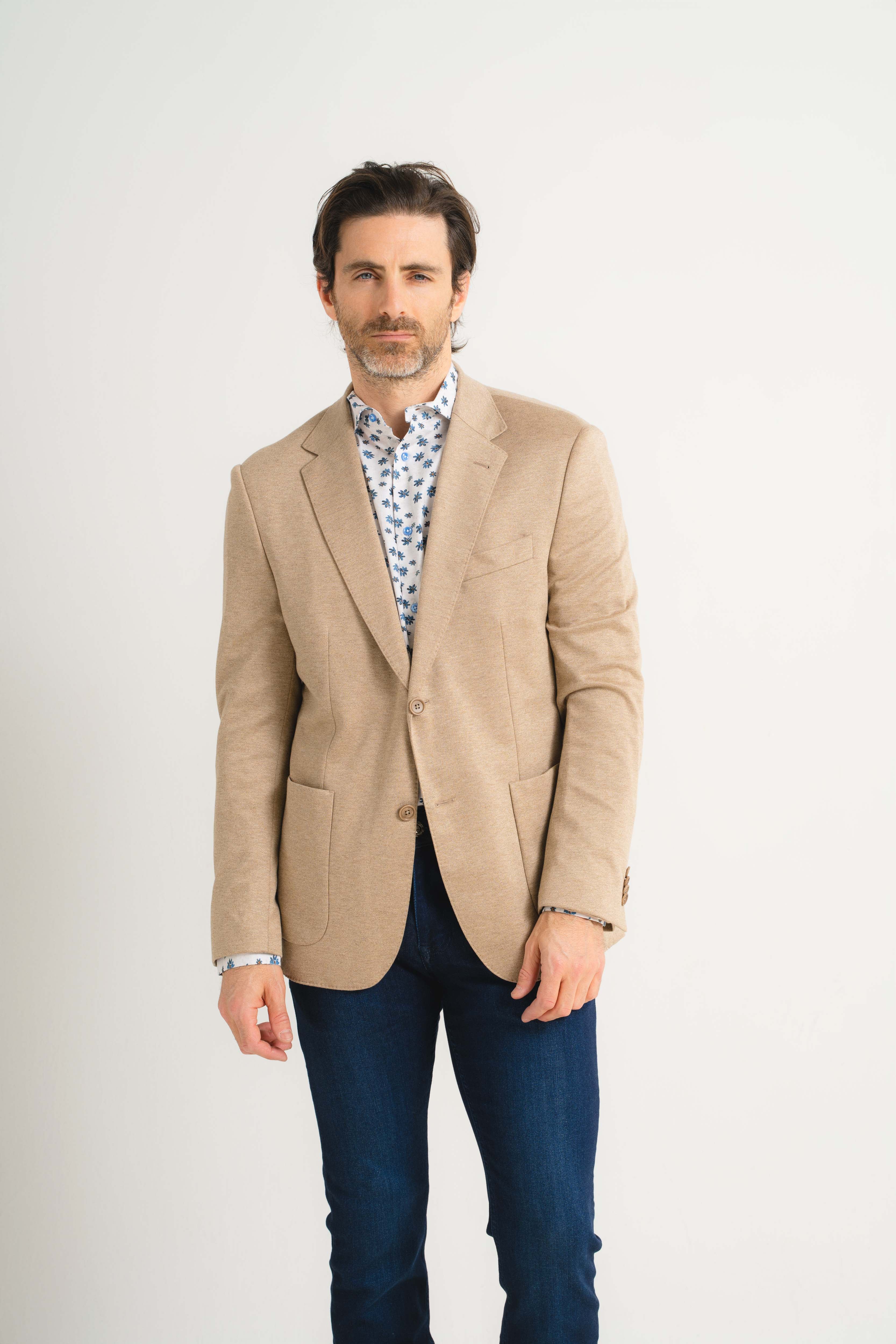 Khaki Liscio Knit Blazer