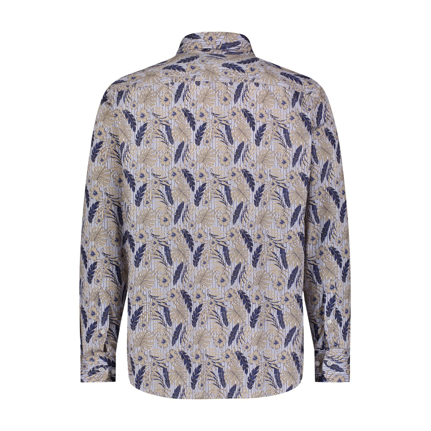 Striped Floral Leafy Print Shirt - B&T