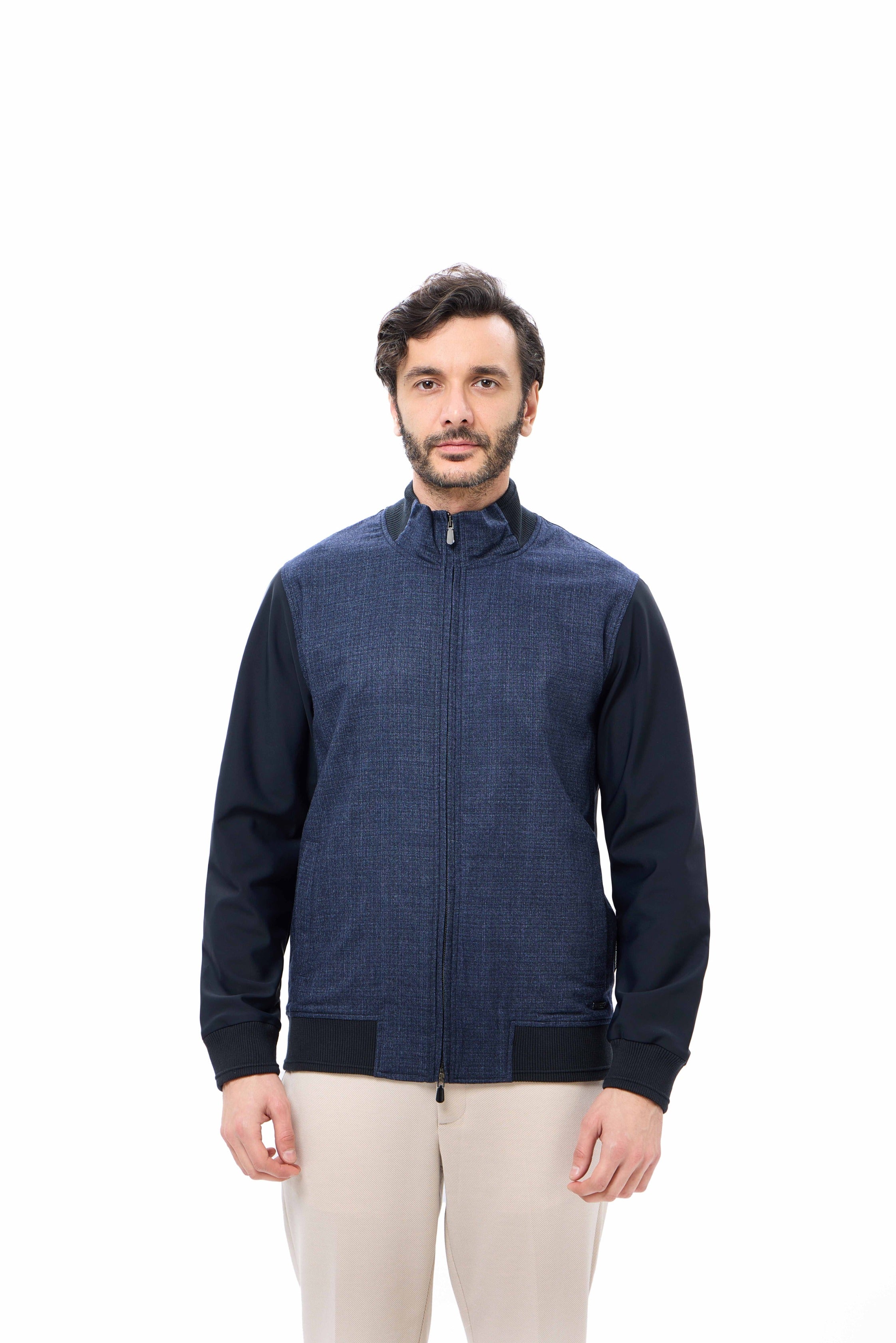 Indigo Full Zip Baseball Jacket