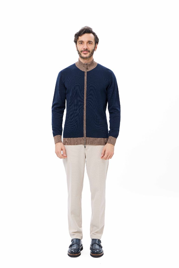 Double Full Zip Sweater