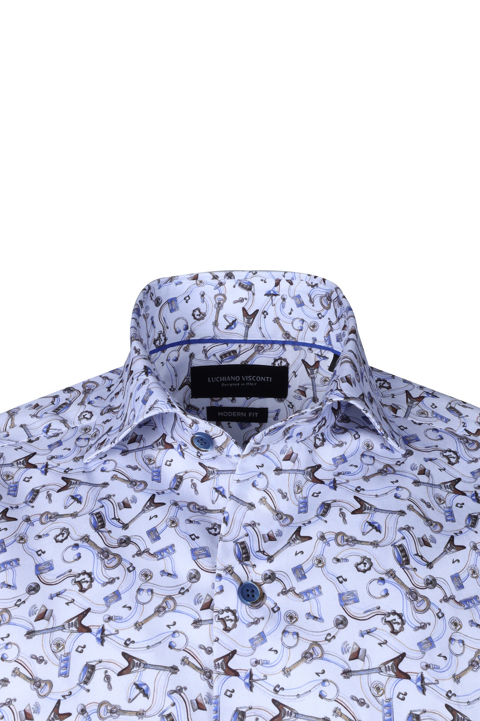 Silk-Touch Guitar Euro Collar Sport Shirt