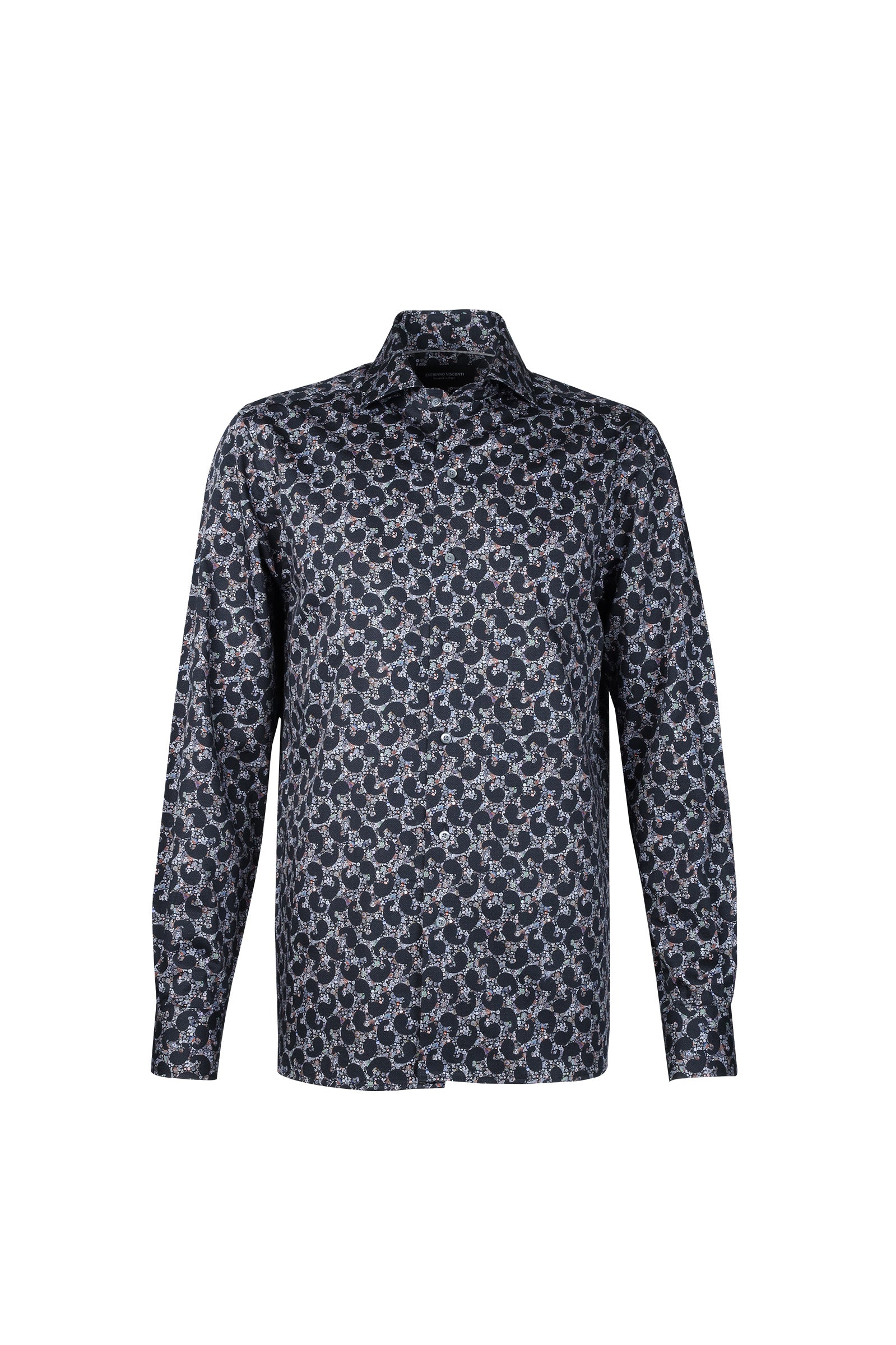 Signature Paisley Abstract Print Euro-Collar Sport Shirt