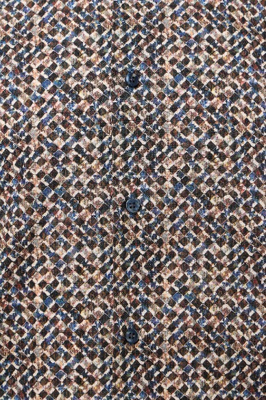 Multi Diamond Splash Geo Print Button Down Shirt