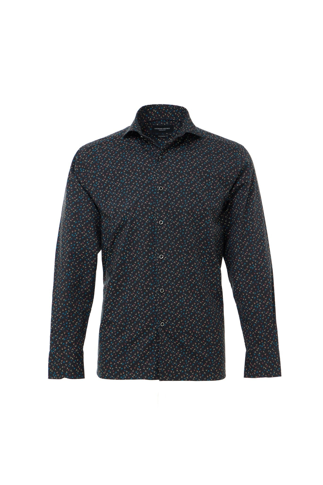 Multi Abstract Arrows Print Button Down Shirt