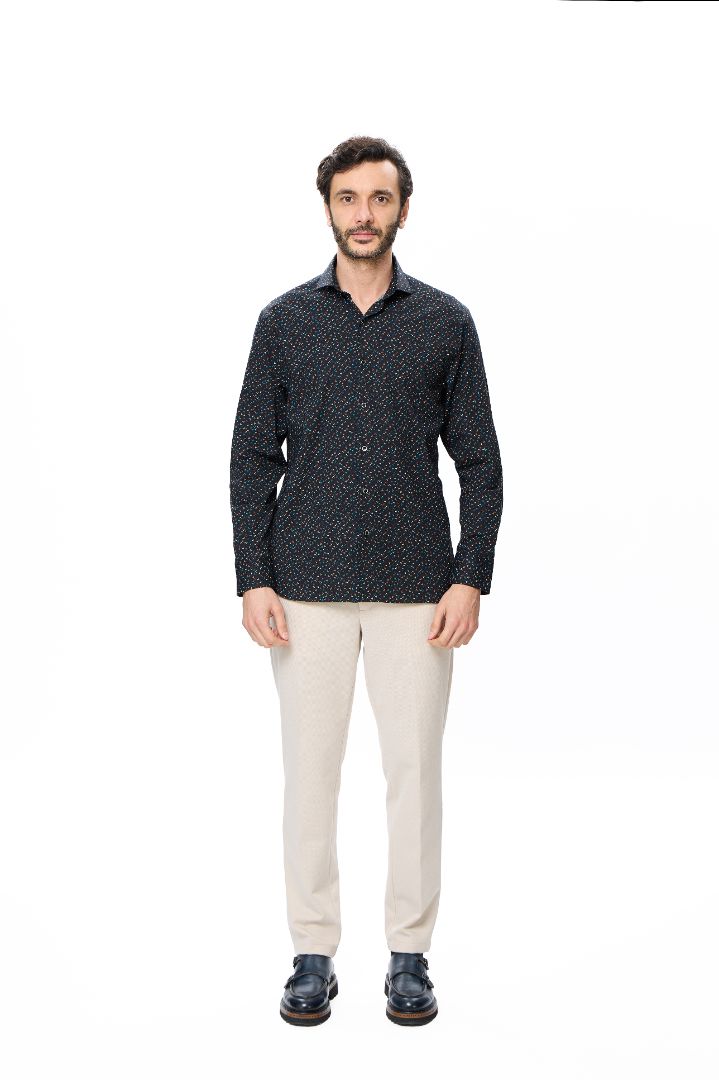 Multi Abstract Arrows Print Button Down Shirt