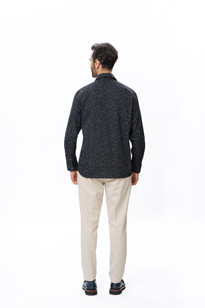 Multi Abstract Arrows Print Button Down Shirt