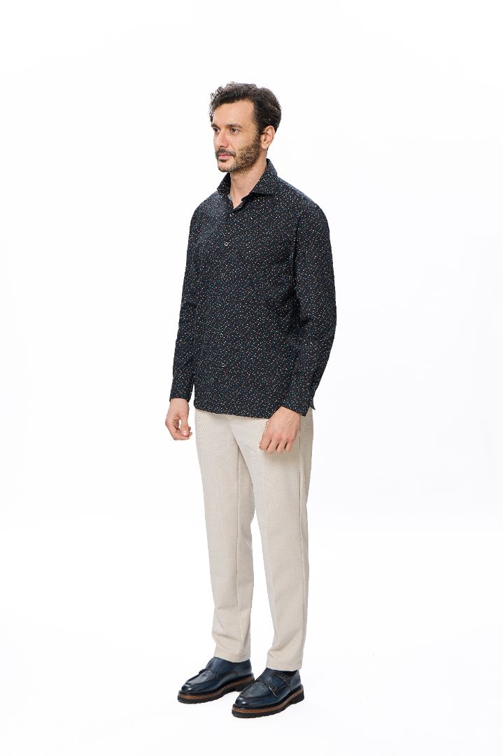 Multi Abstract Arrows Print Button Down Shirt