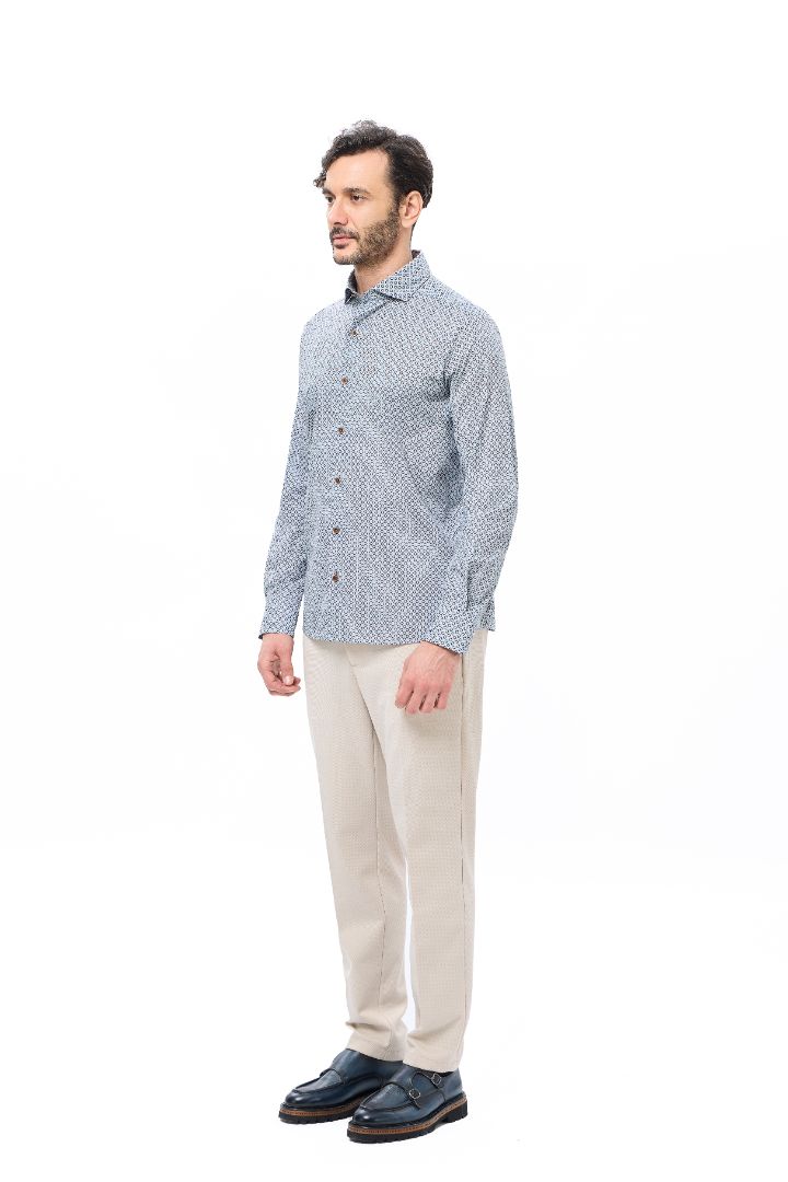 Geo Print Button Down Shirt