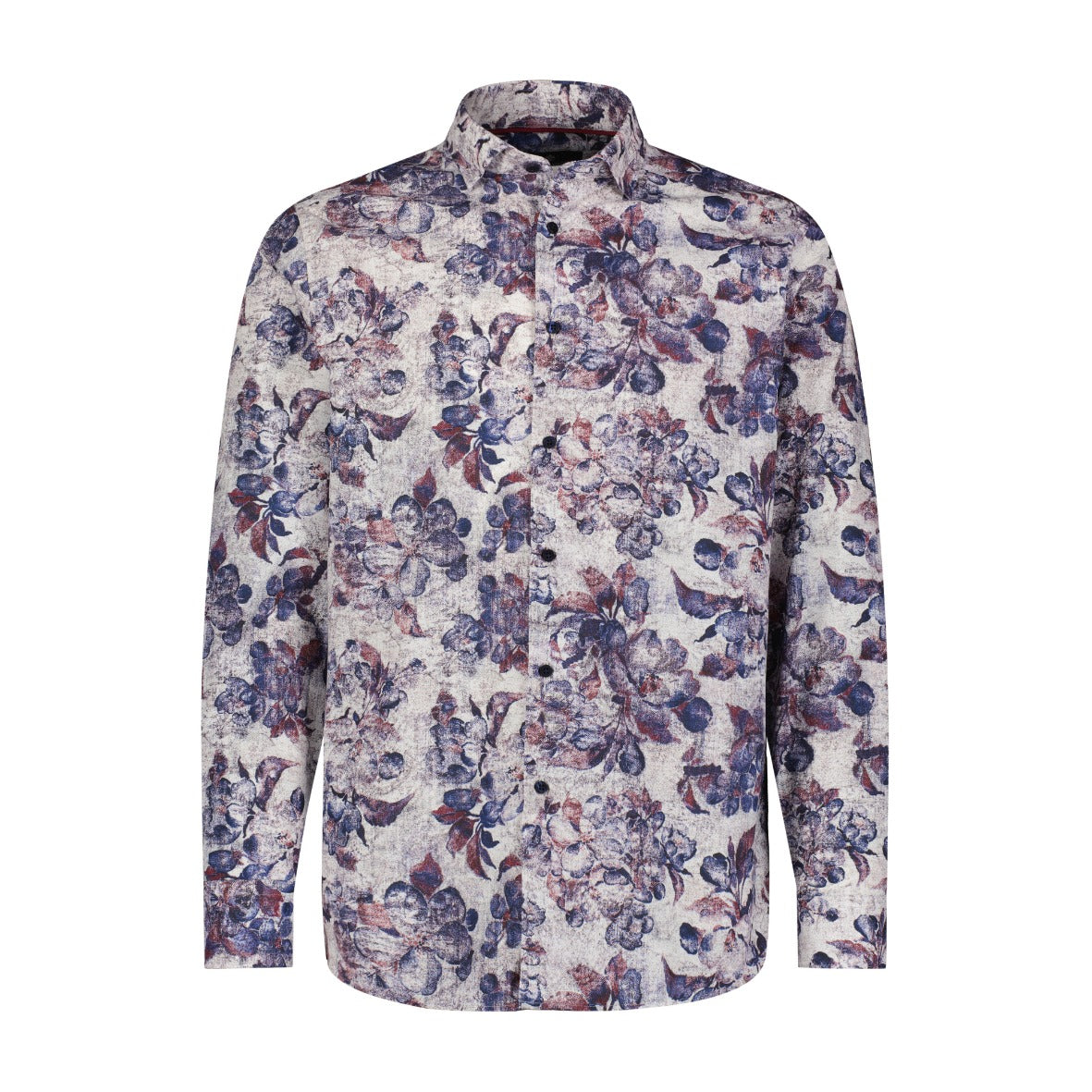 Floral patterned shirt on a white background