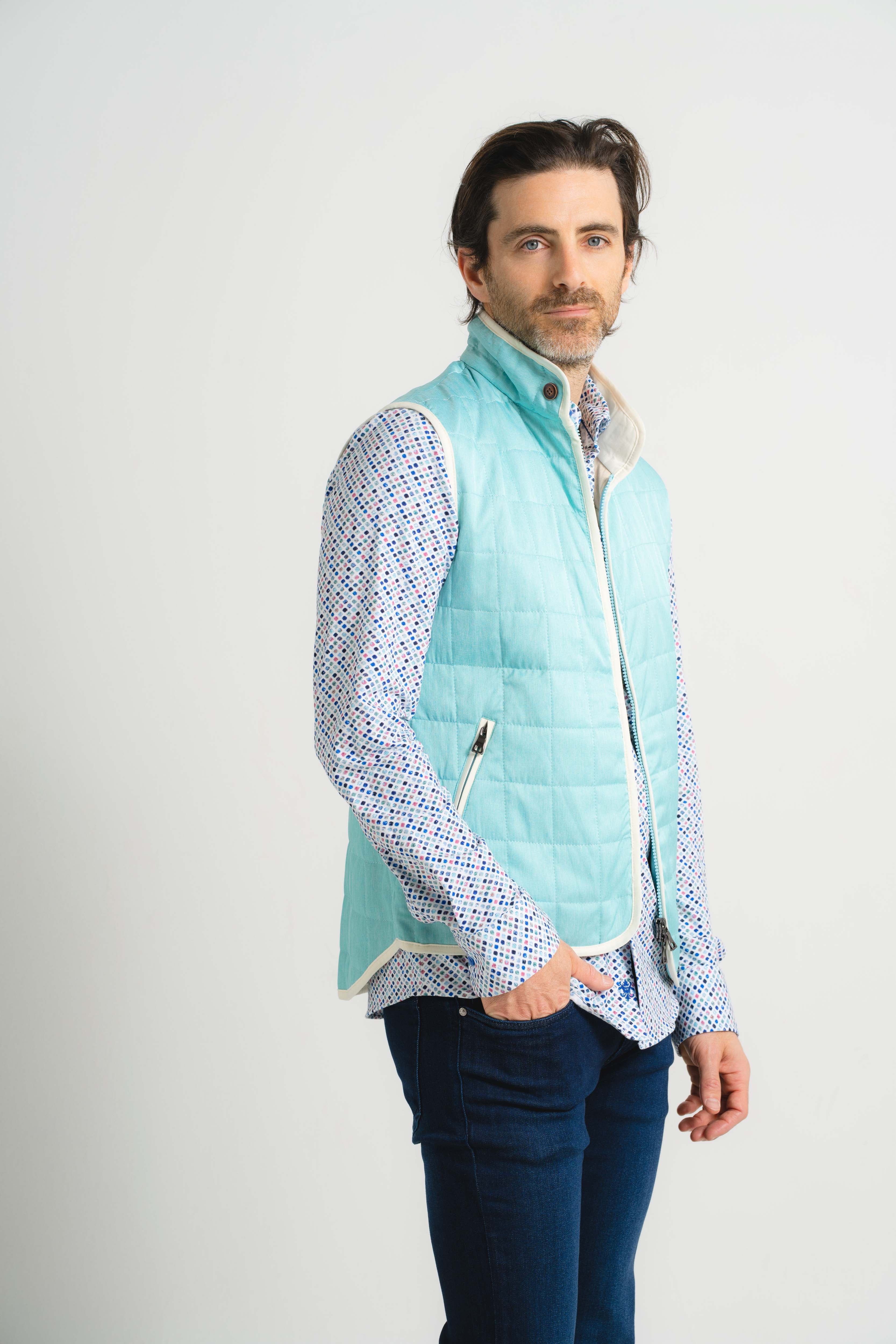 Aqua Quilted Vest