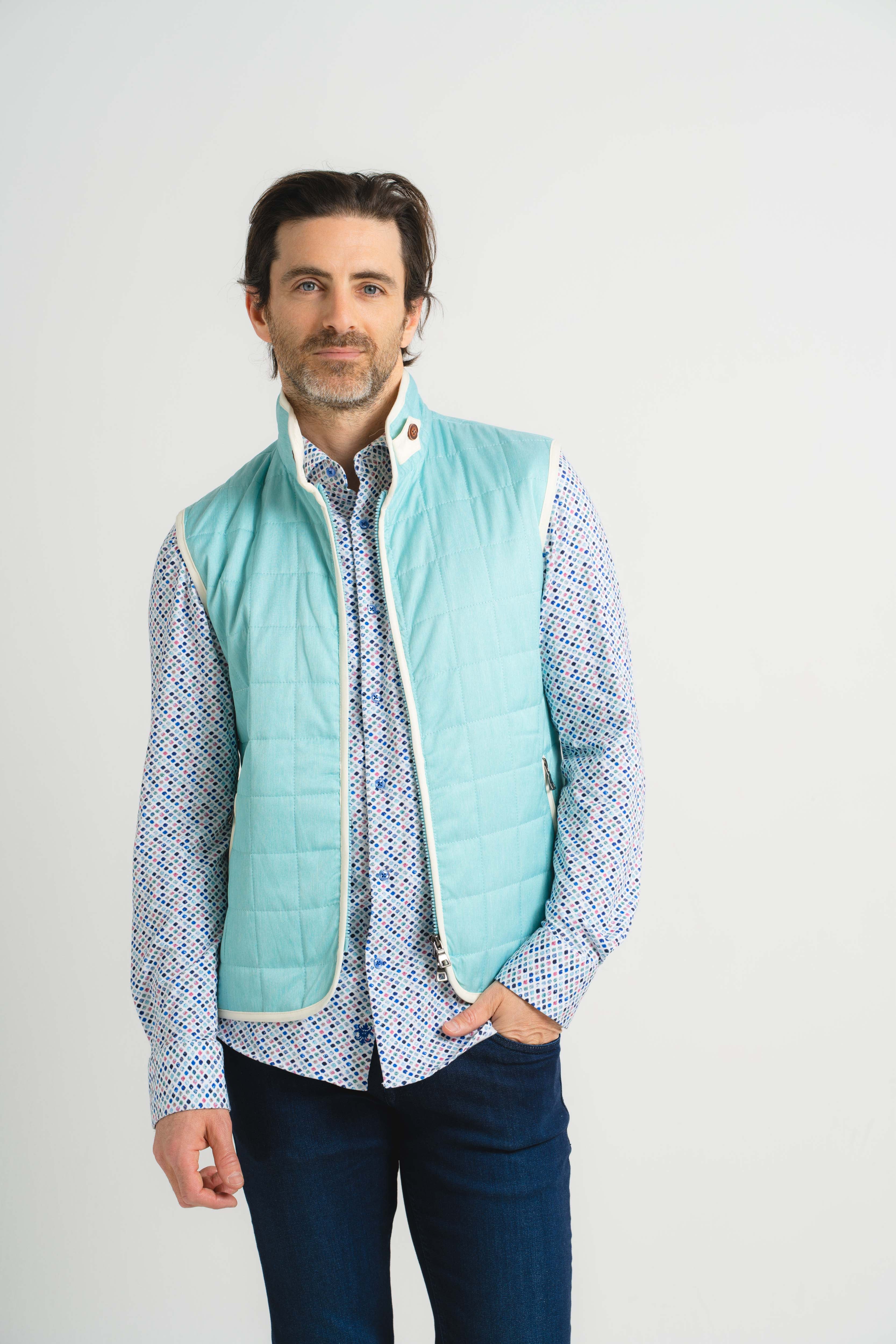 Aqua Quilted Vest