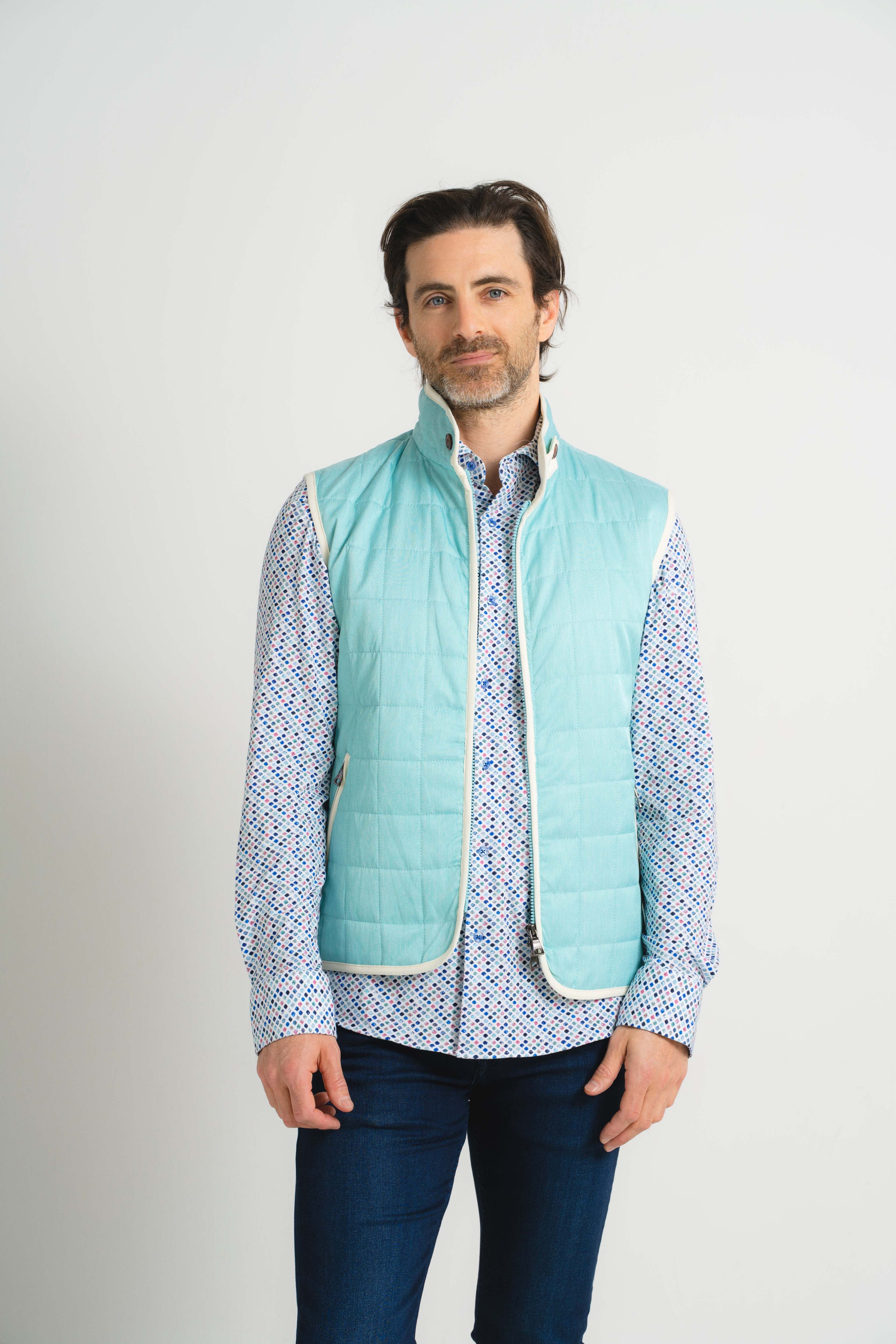 Aqua Quilted Vest