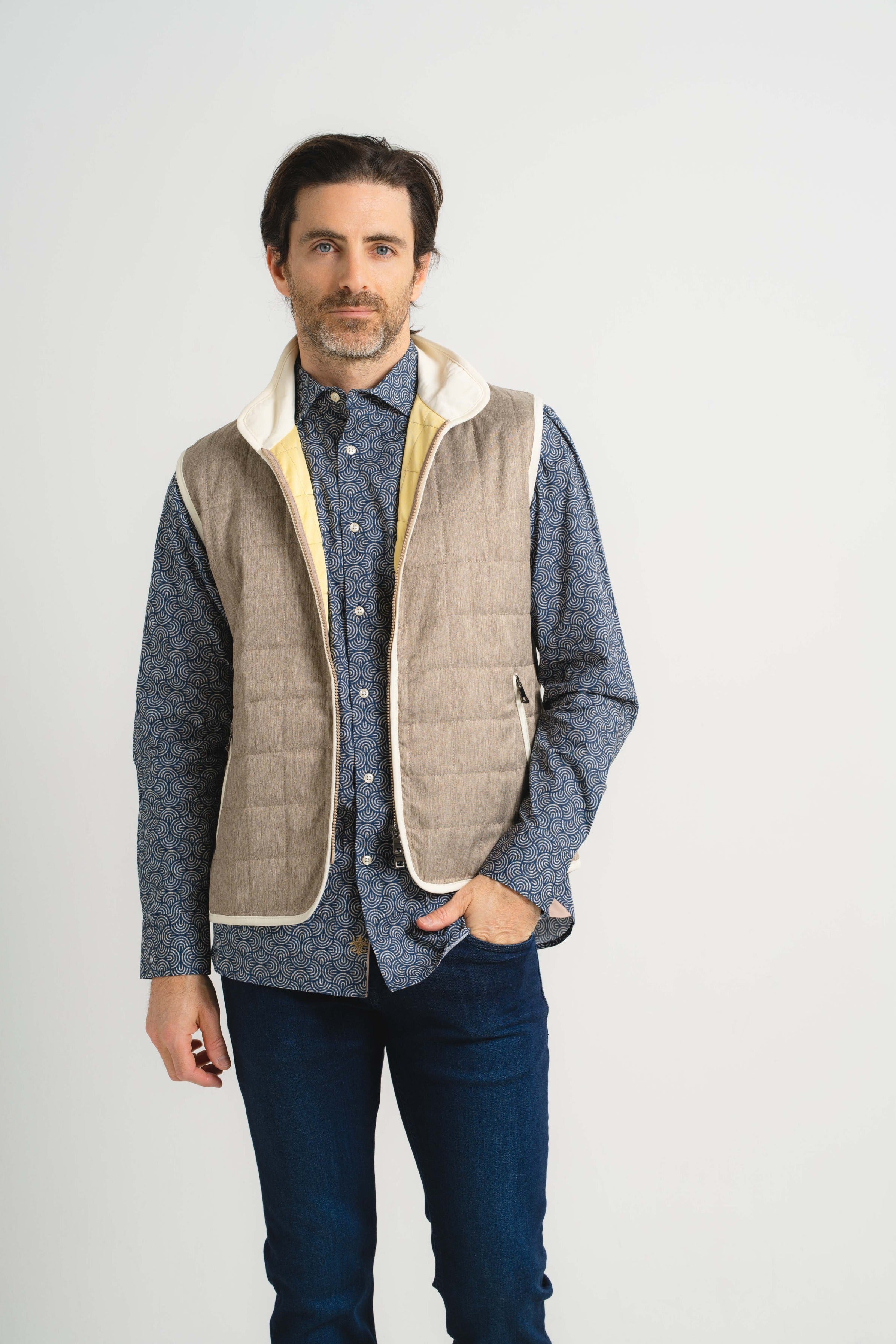 Brown Quilted Vest