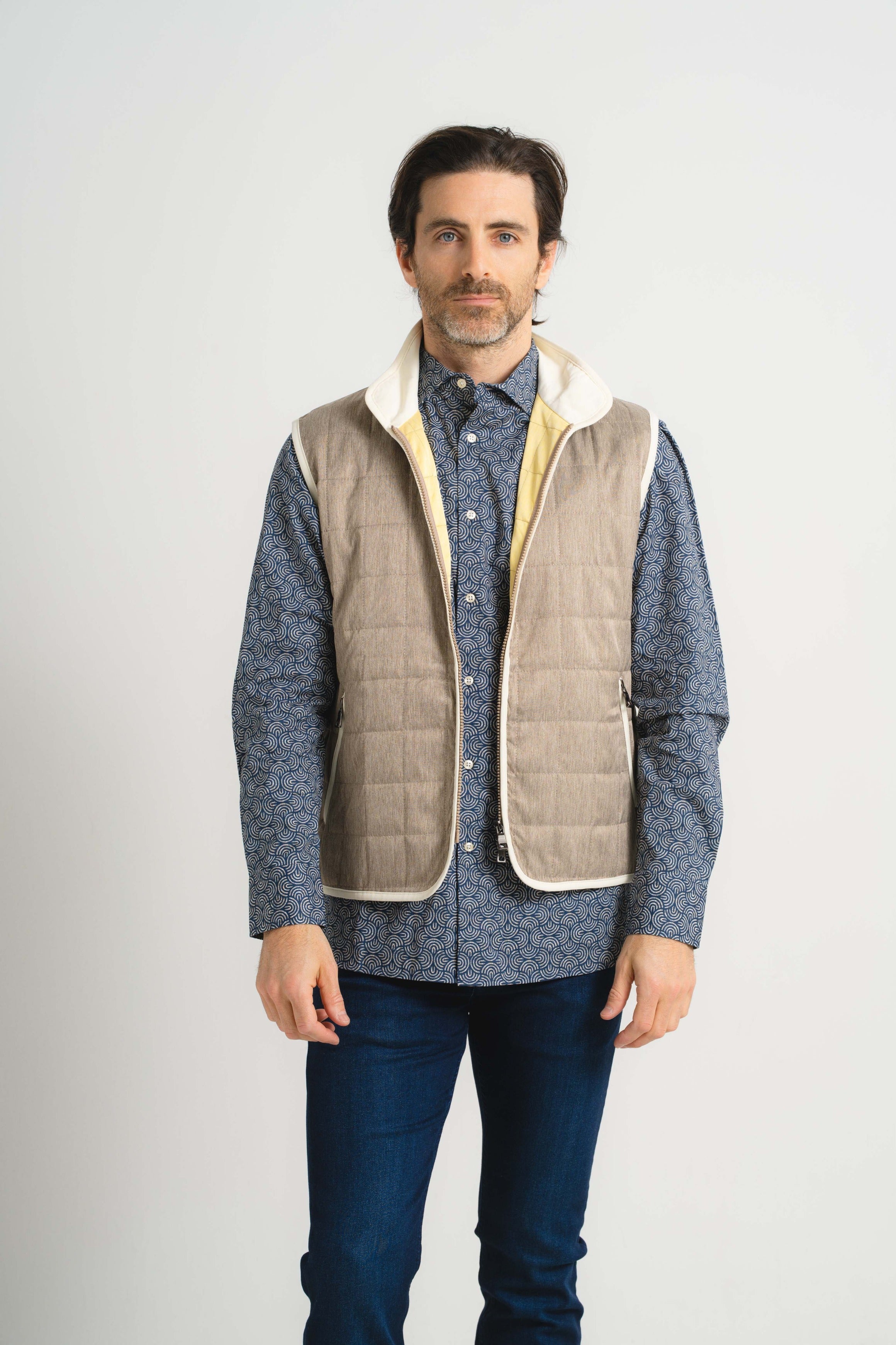 Brown Quilted Vest
