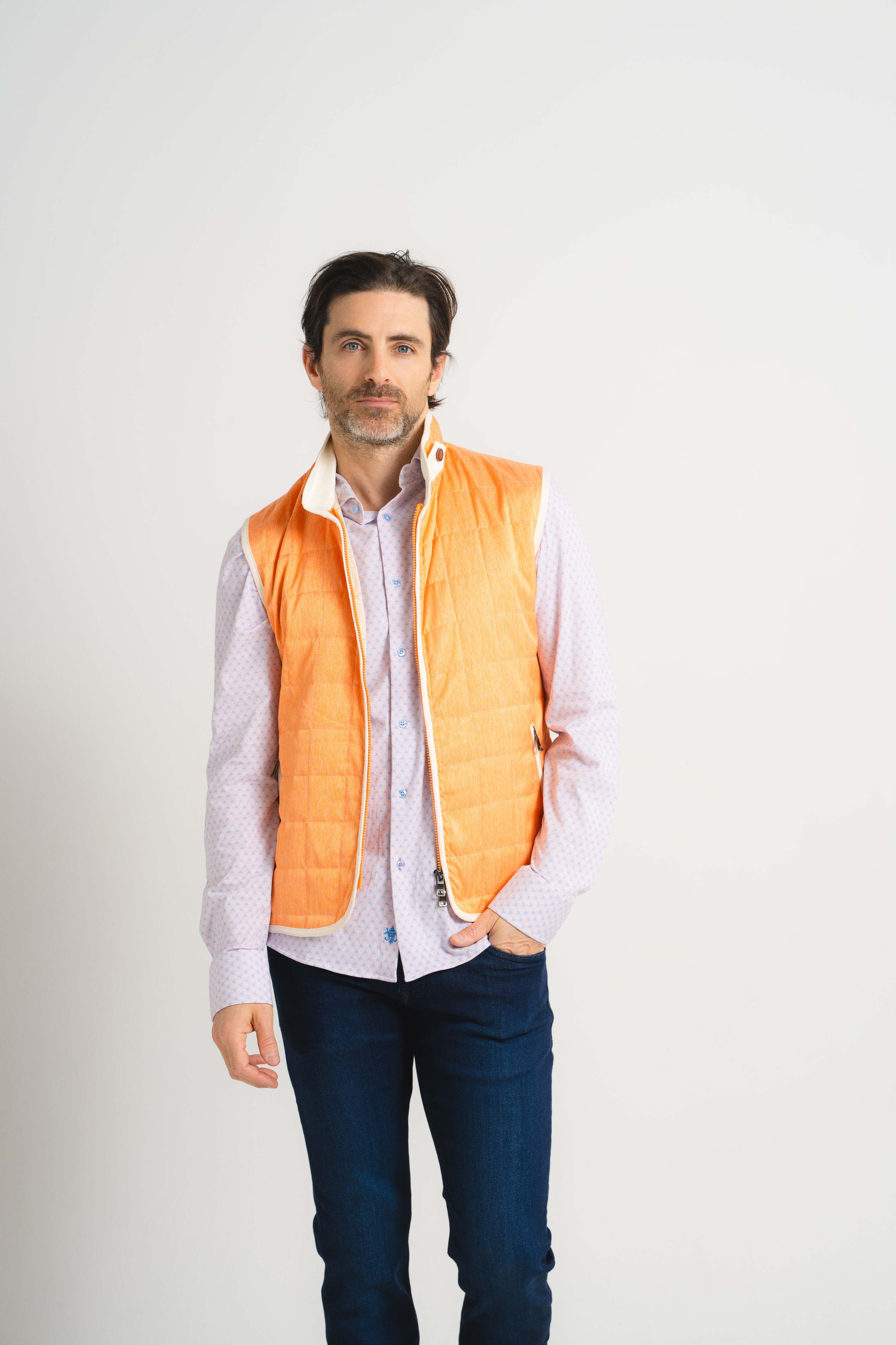 Orange Quilted Vest