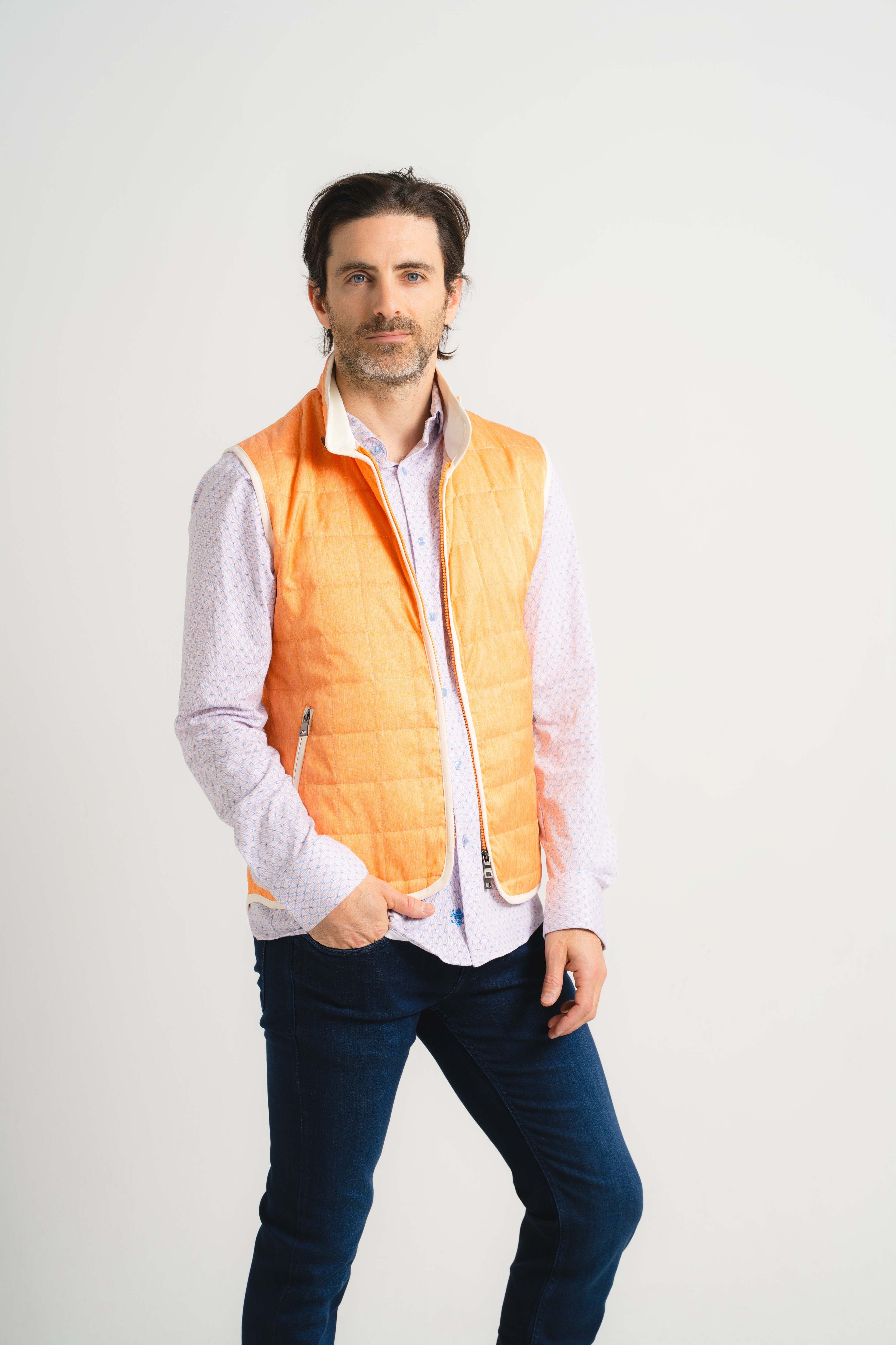 Orange Quilted Vest