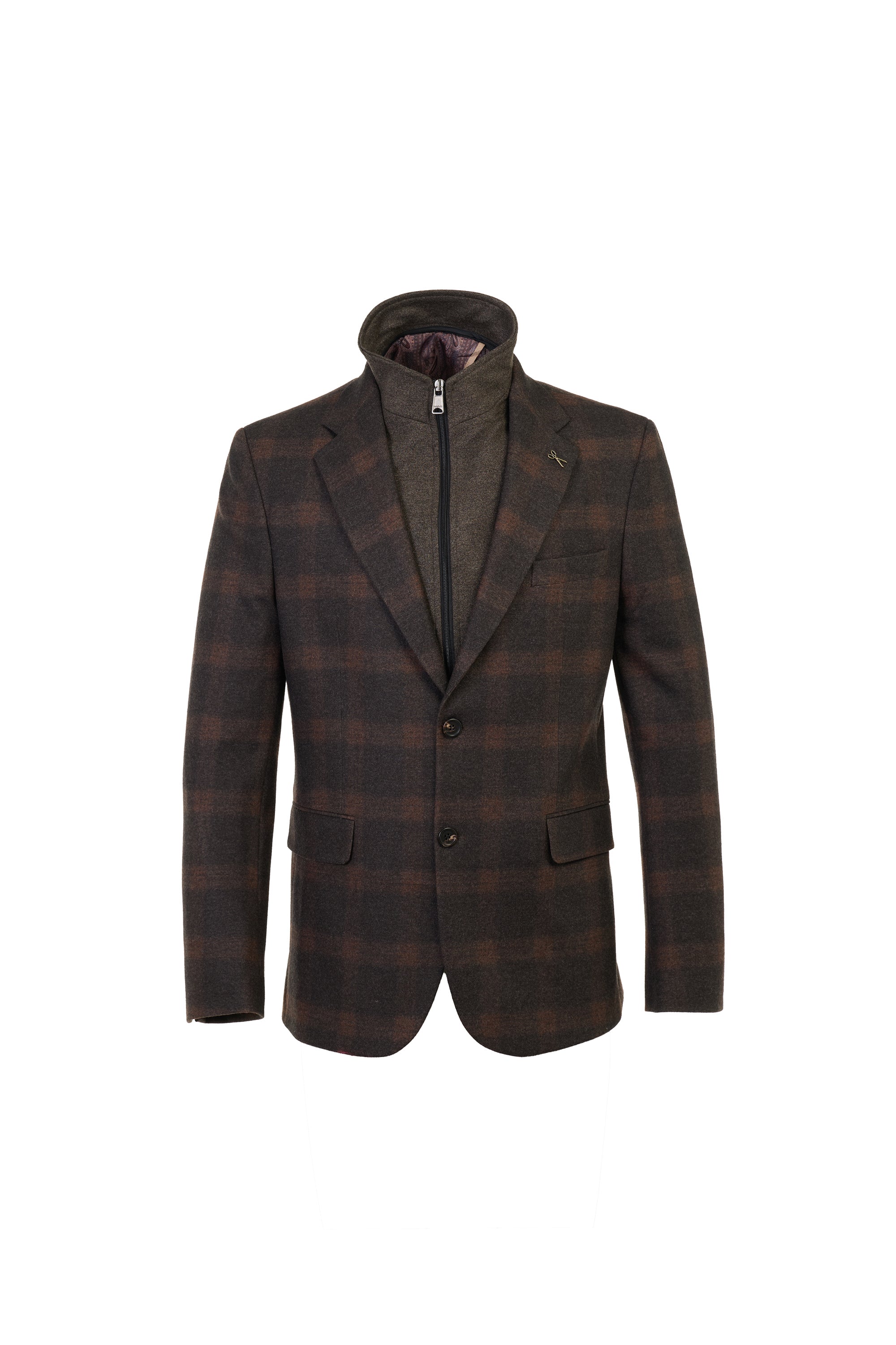 The Hybrid Wool-Touch Melange Brown Travel Blazer