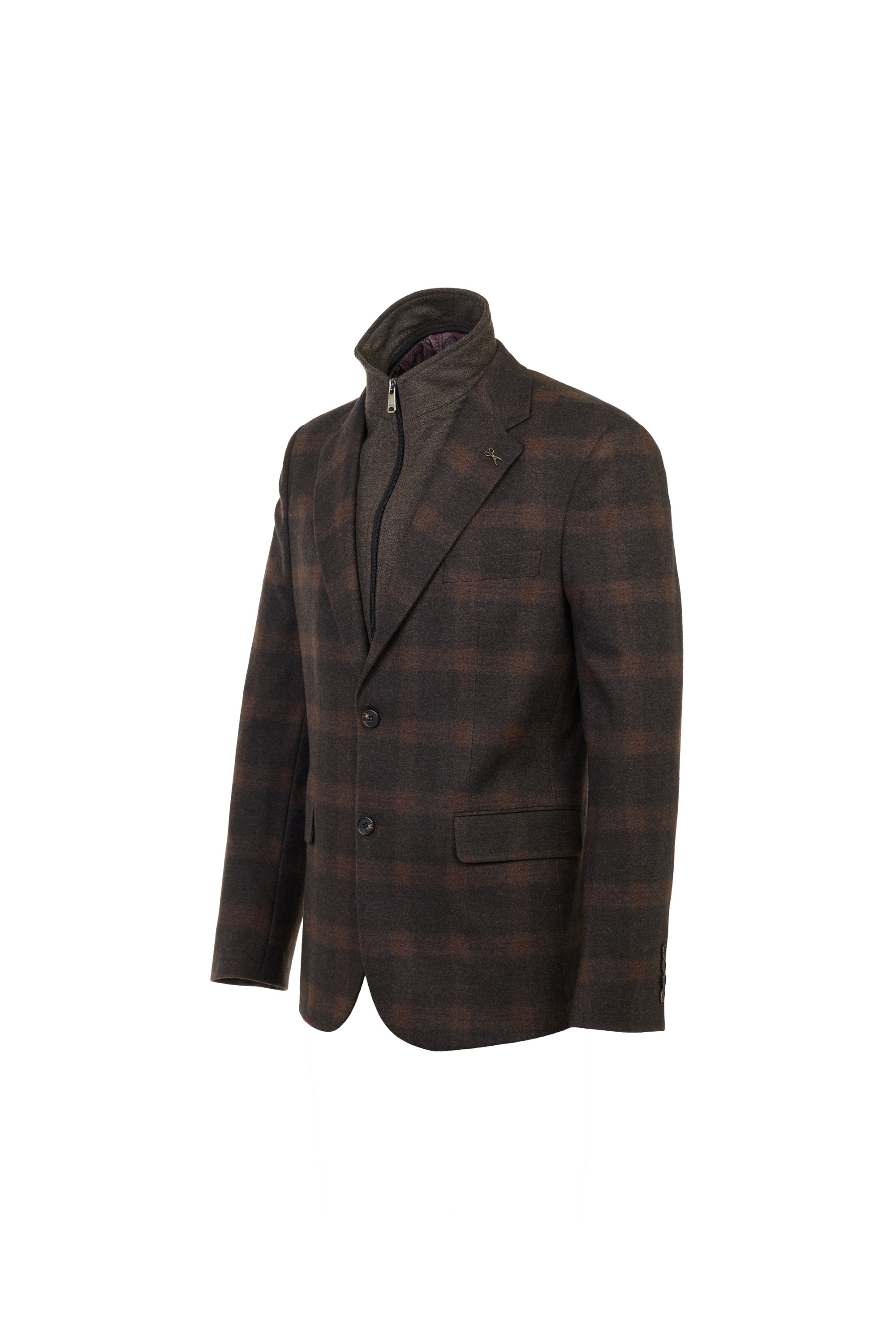 The Hybrid Wool-Touch Melange Brown Travel Blazer