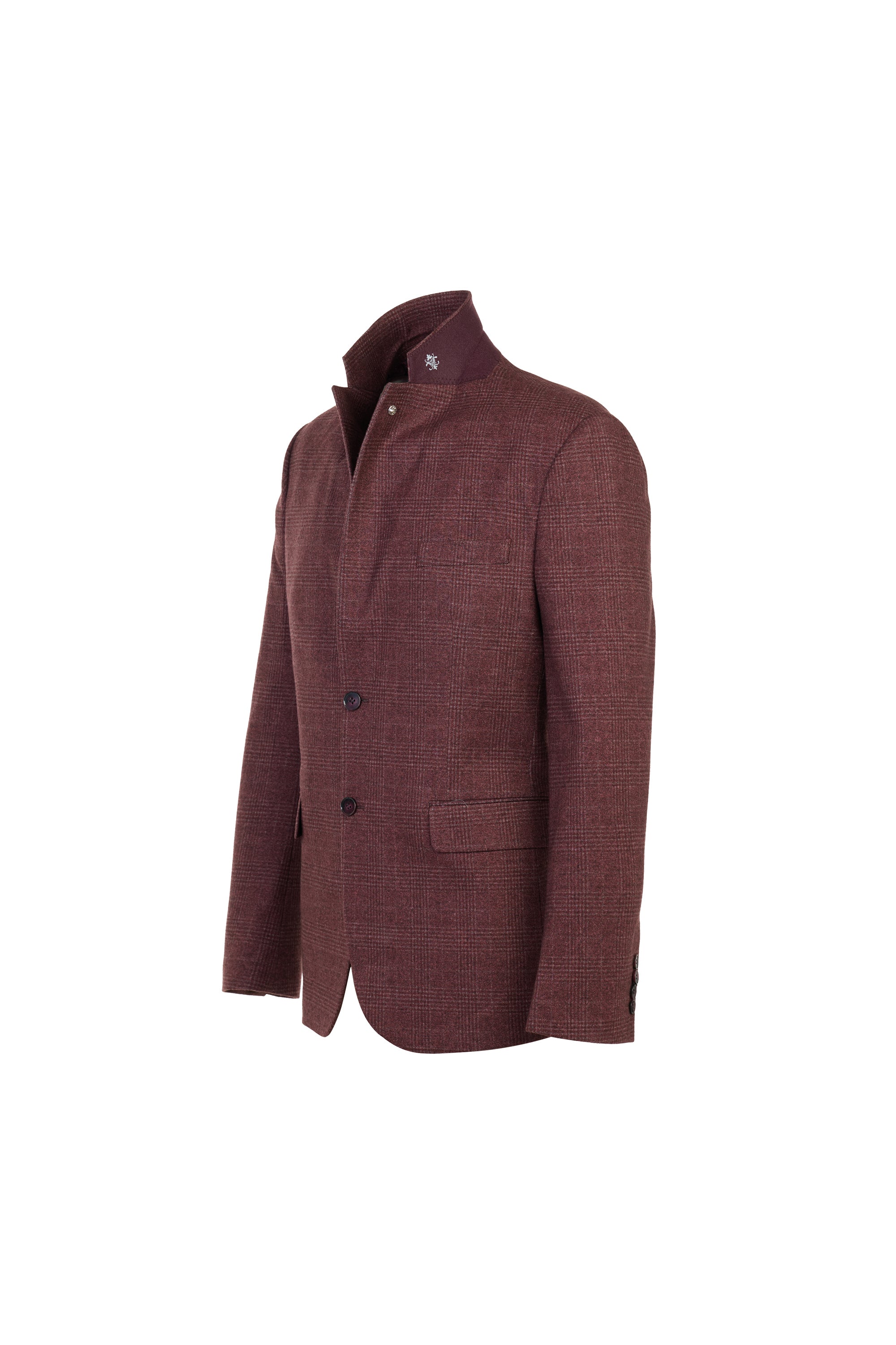 The Wool-Touch Bi-Stretch Melange Wine Blazer