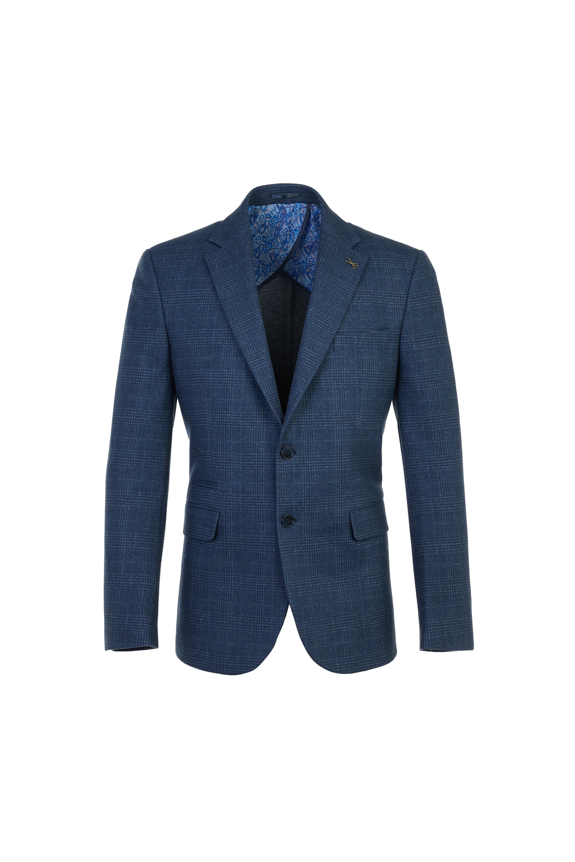 The Wool-Touch Bi-Stretch Melange Indigo Blazer