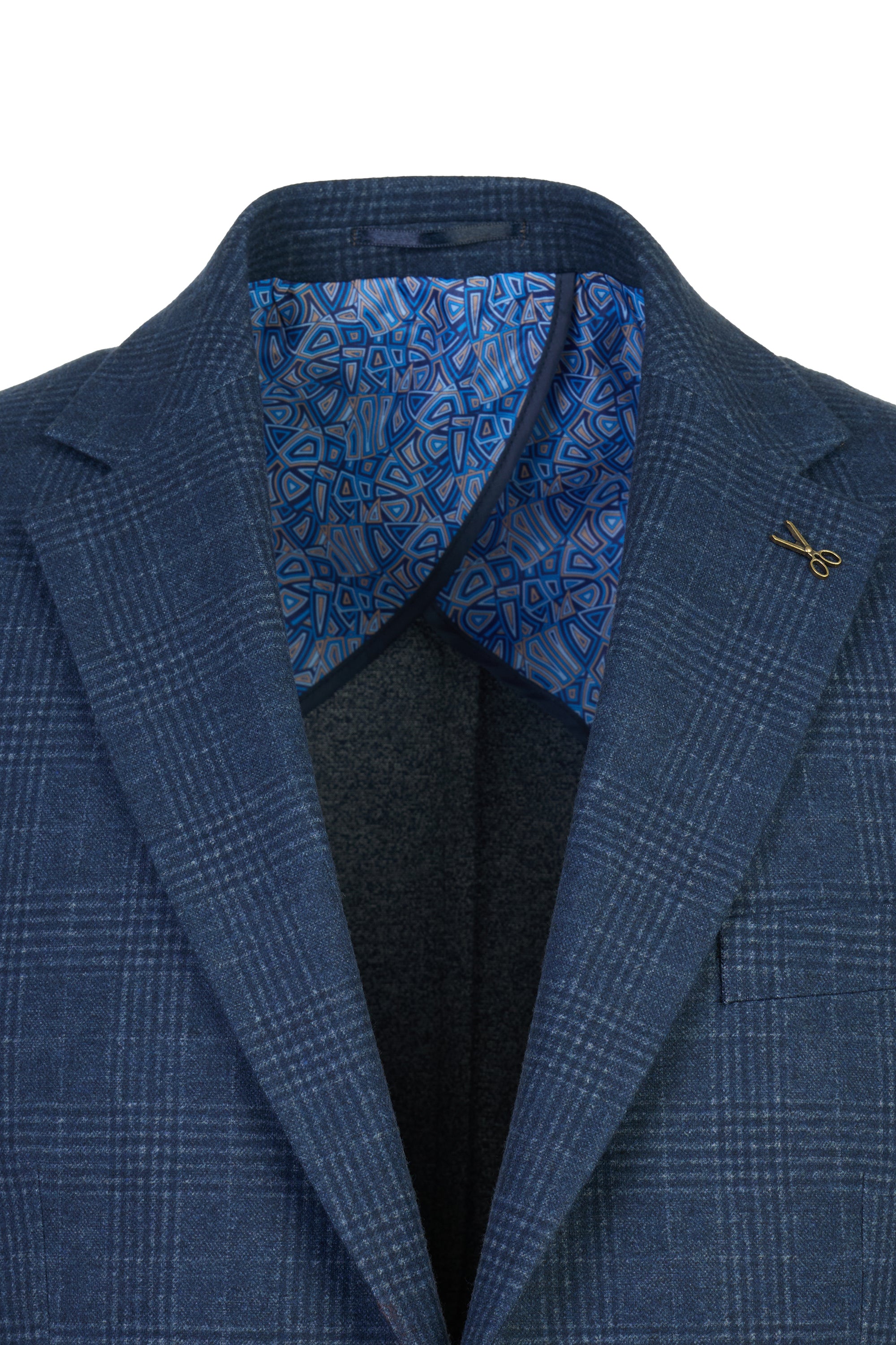 The Wool-Touch Bi-Stretch Melange Indigo Blazer