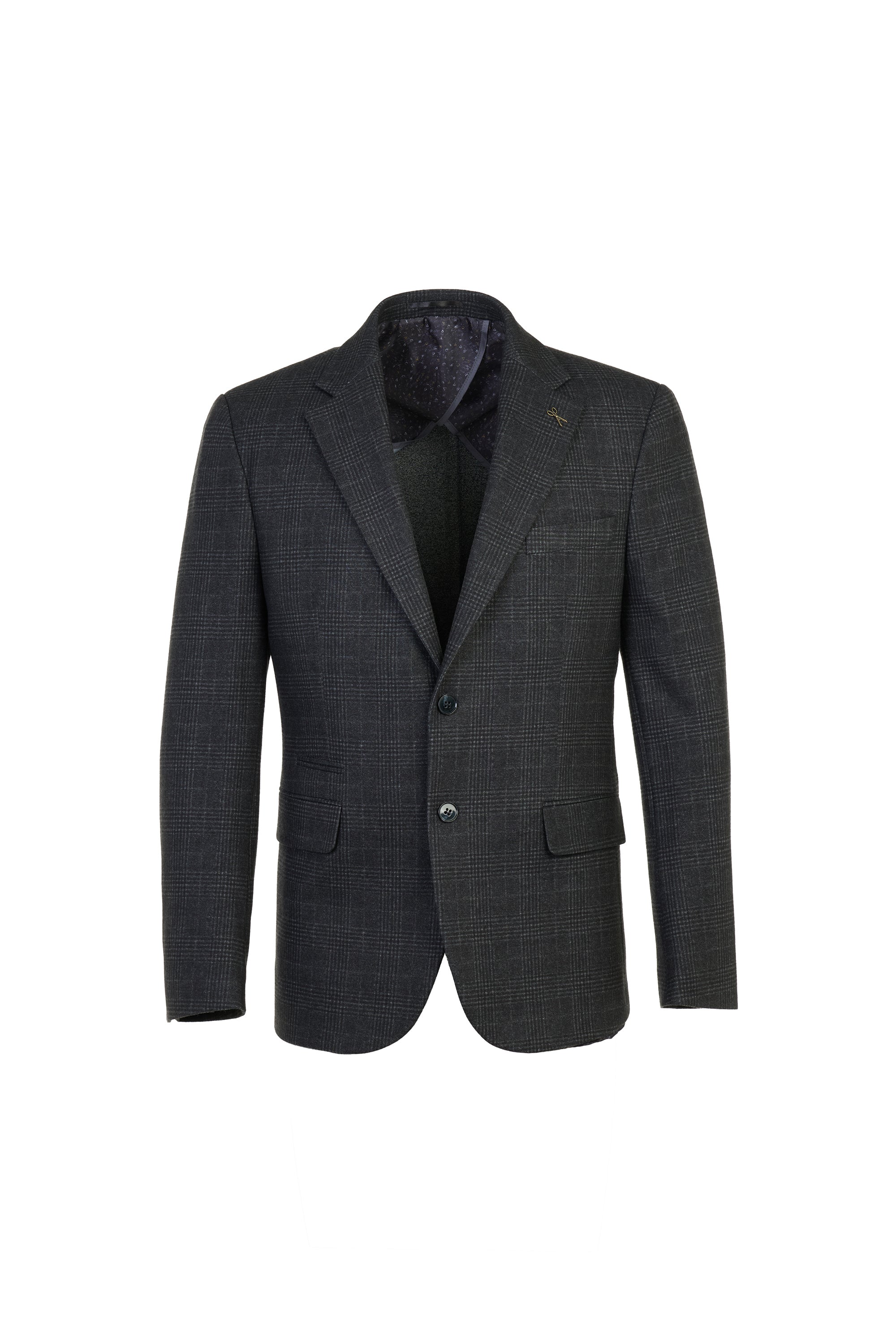 The Wool-Touch Bi-Stretch Melange Black Blazer
