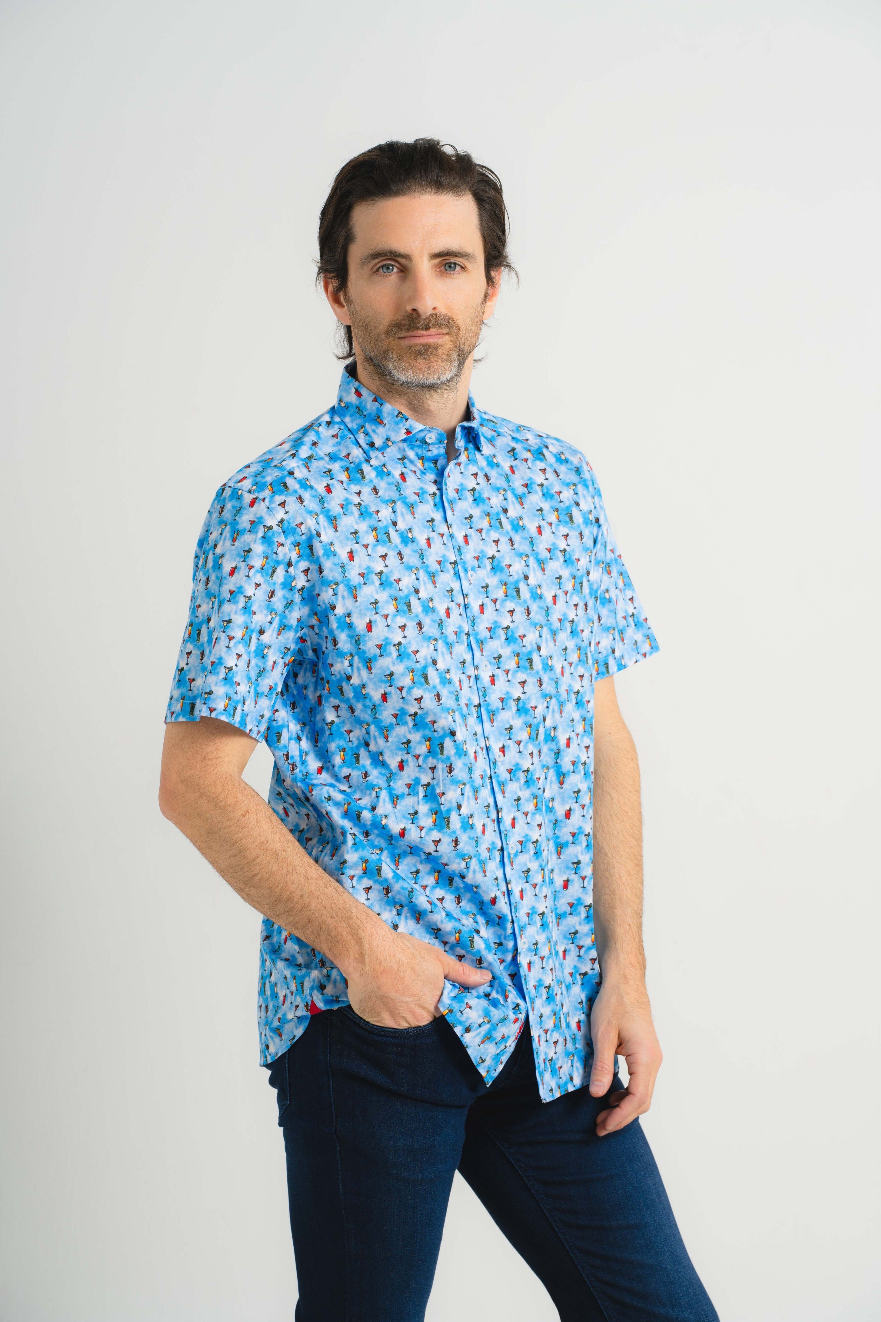 Happy Hour Print Short Sleeve Shirt