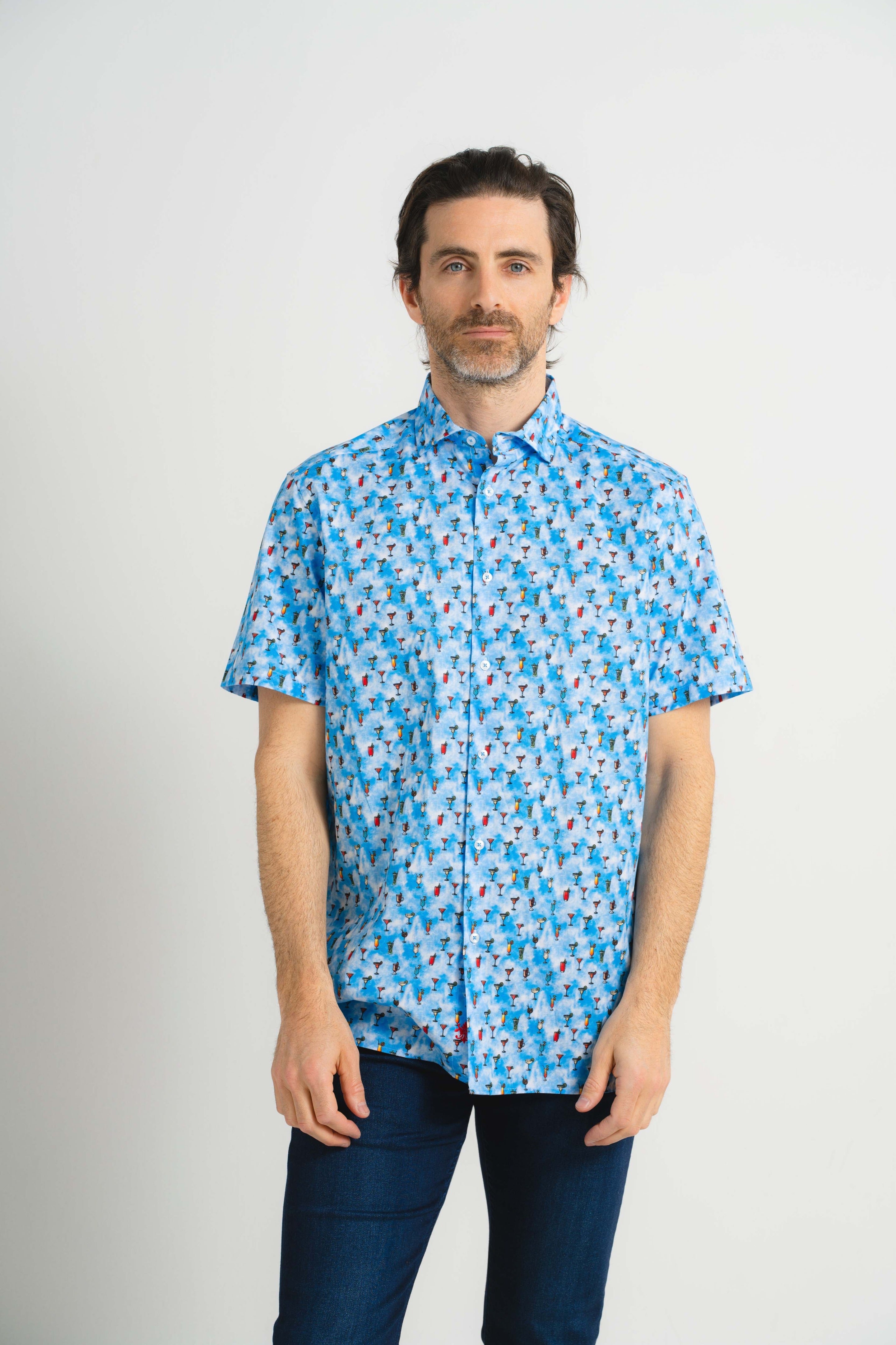 Happy Hour Print Short Sleeve Shirt