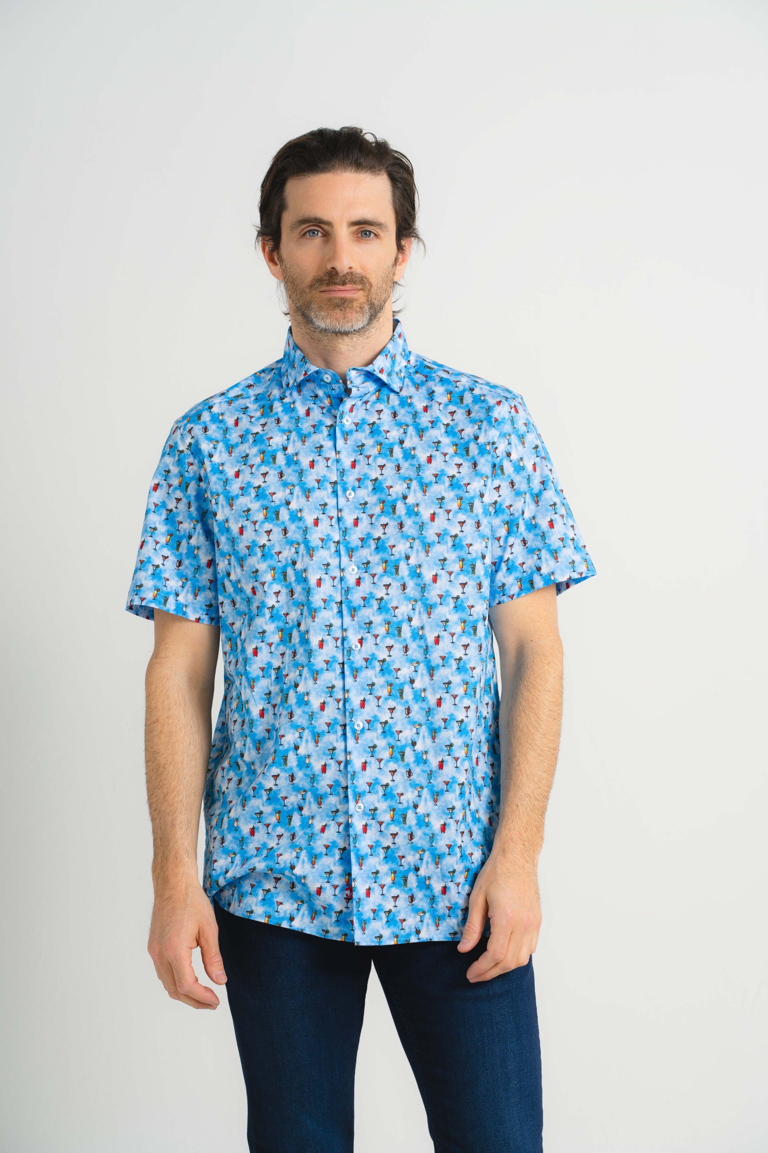 Happy Hour Print Short Sleeve Shirt