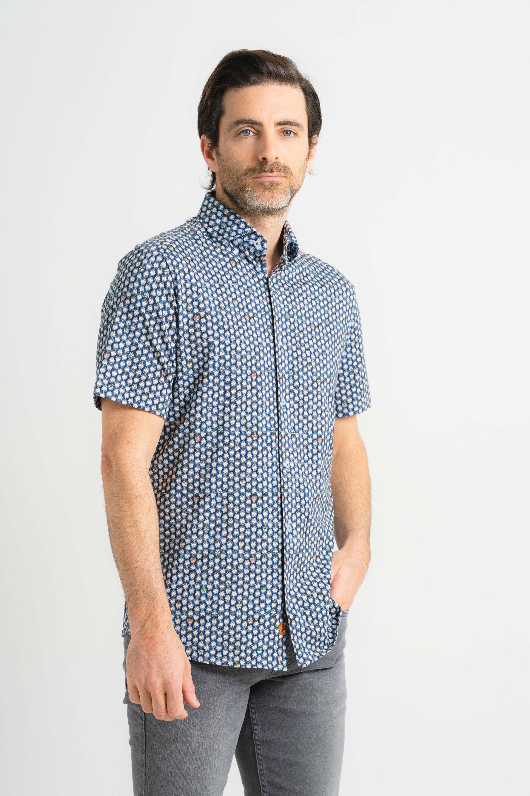 Skulls with Sunglasses Short Sleeve Shirt