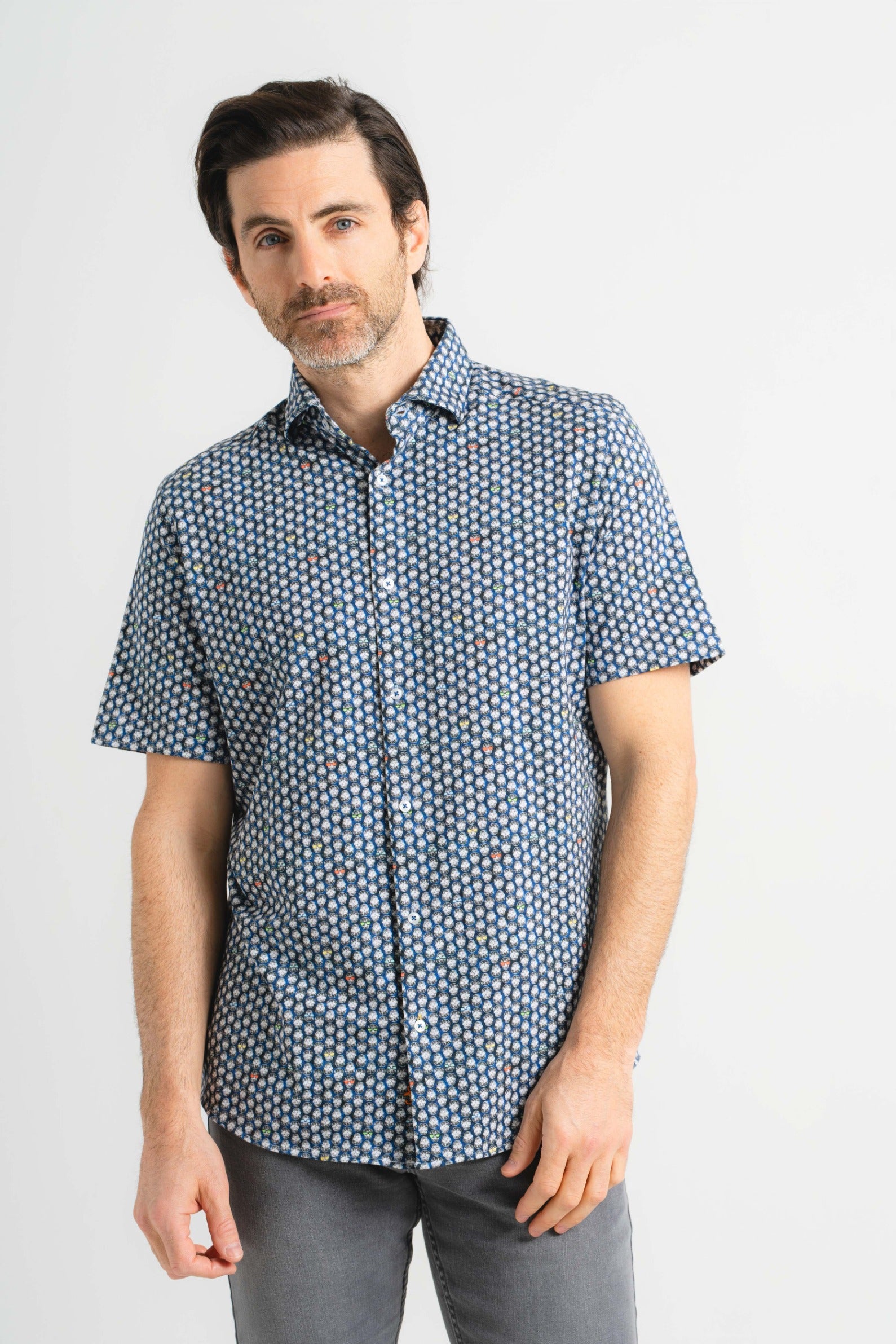 Skulls with Sunglasses Short Sleeve Shirt