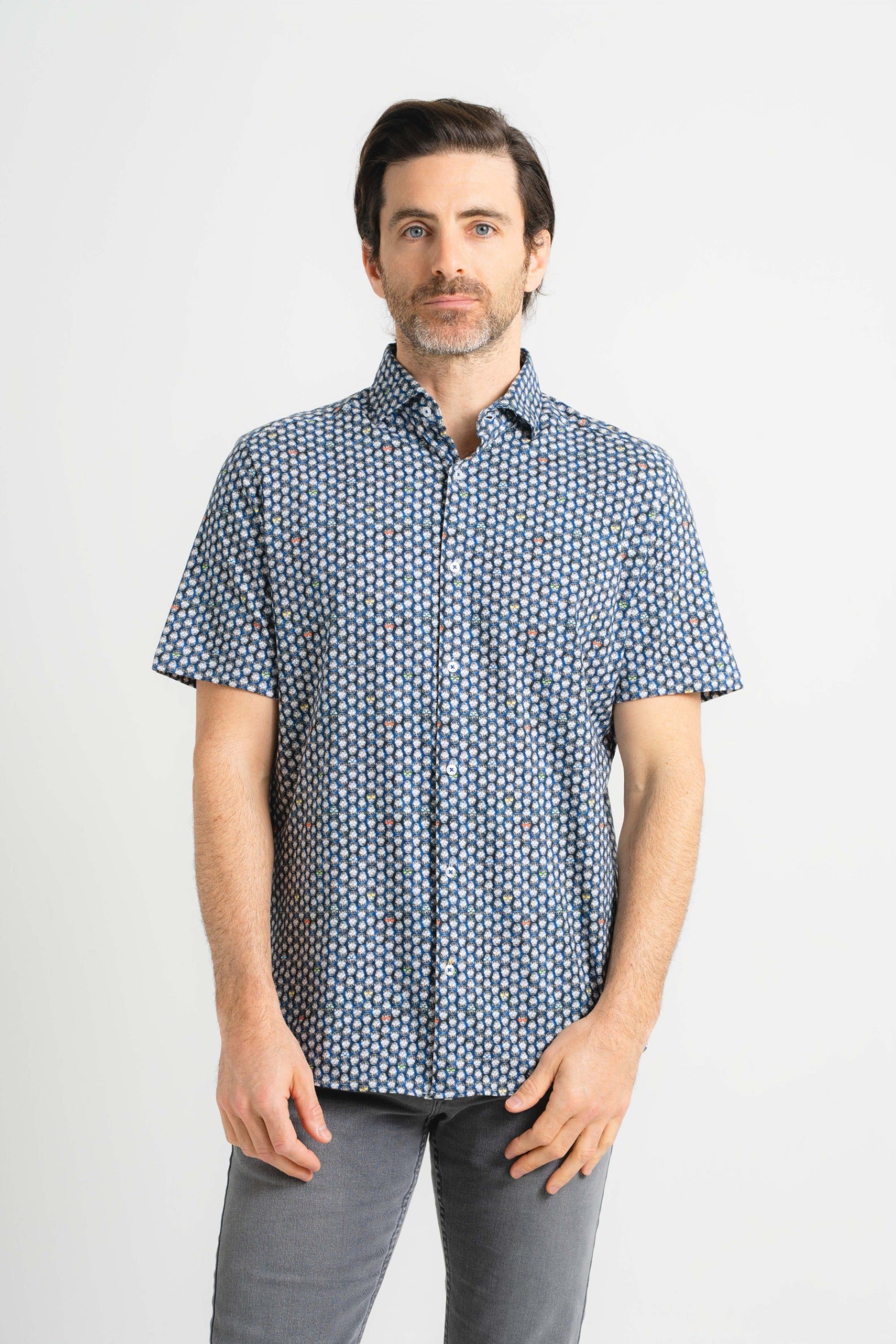 Skulls with Sunglasses Short Sleeve Shirt