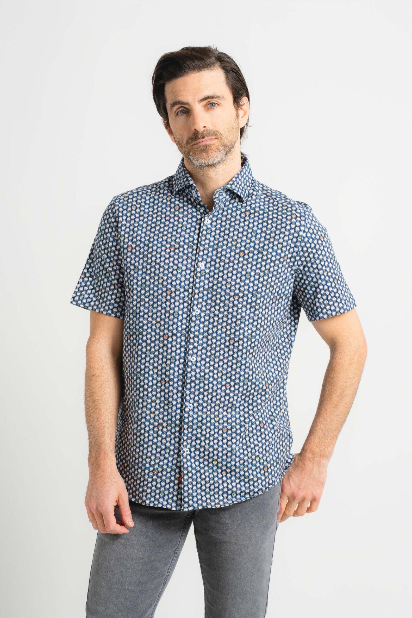 Skulls with Sunglasses Short Sleeve Shirt